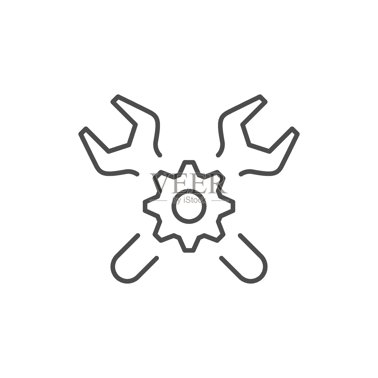 设置行图标或机械概念图标素材