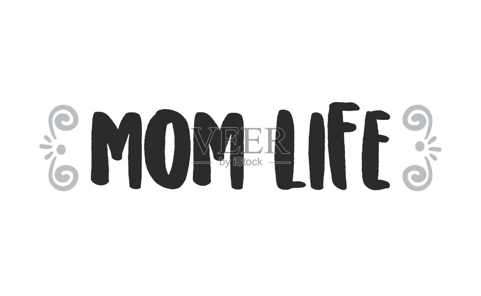 妈妈生活刻字设计。插画图片素材