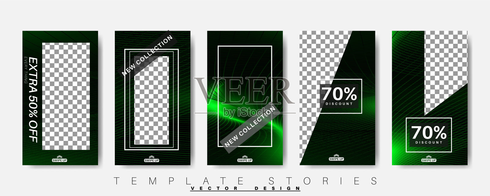 可编辑的故事背景模板。矢量现代设计背景的社交媒体。文章布局模板。插画图片素材