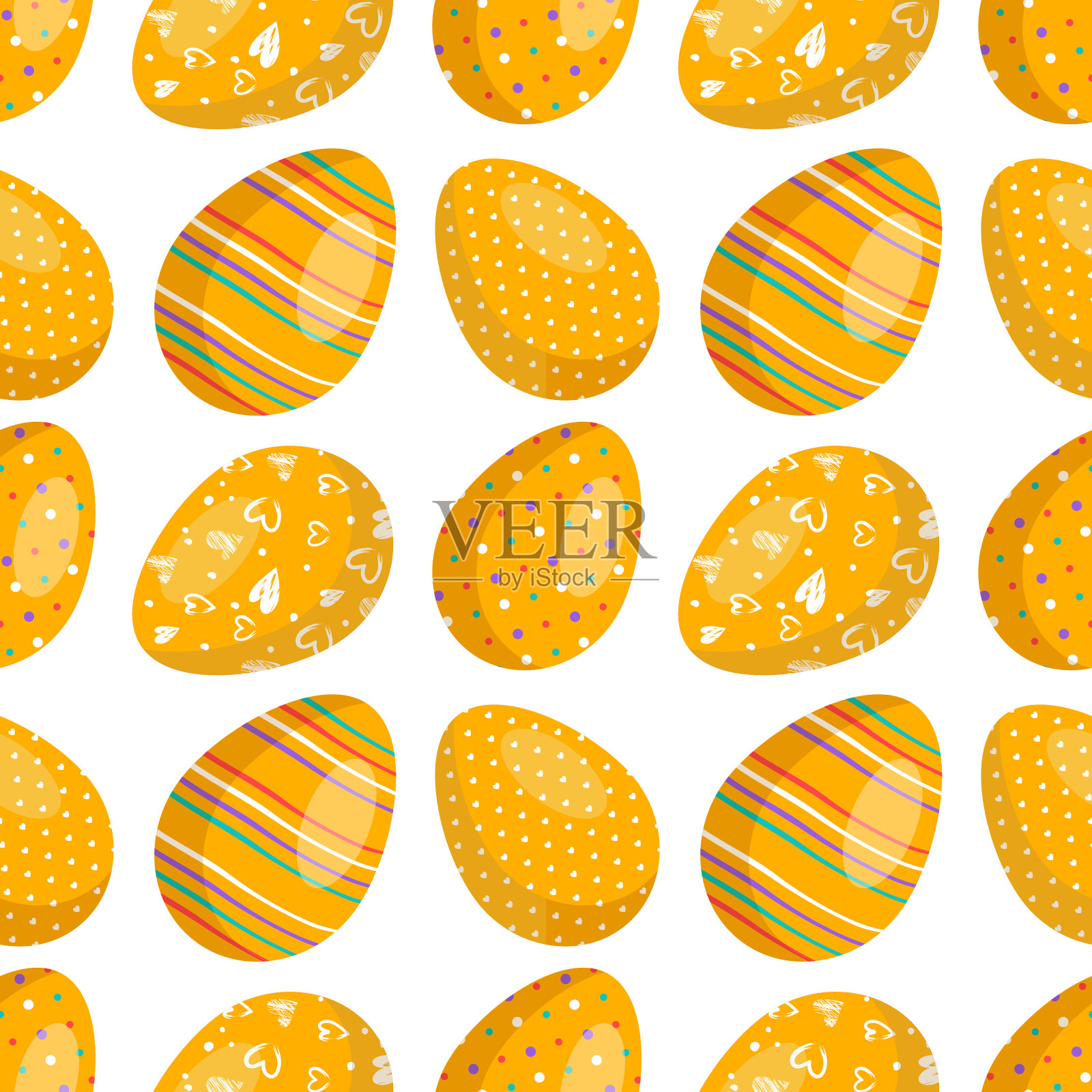 复活节快乐彩蛋无缝图案插画图片素材