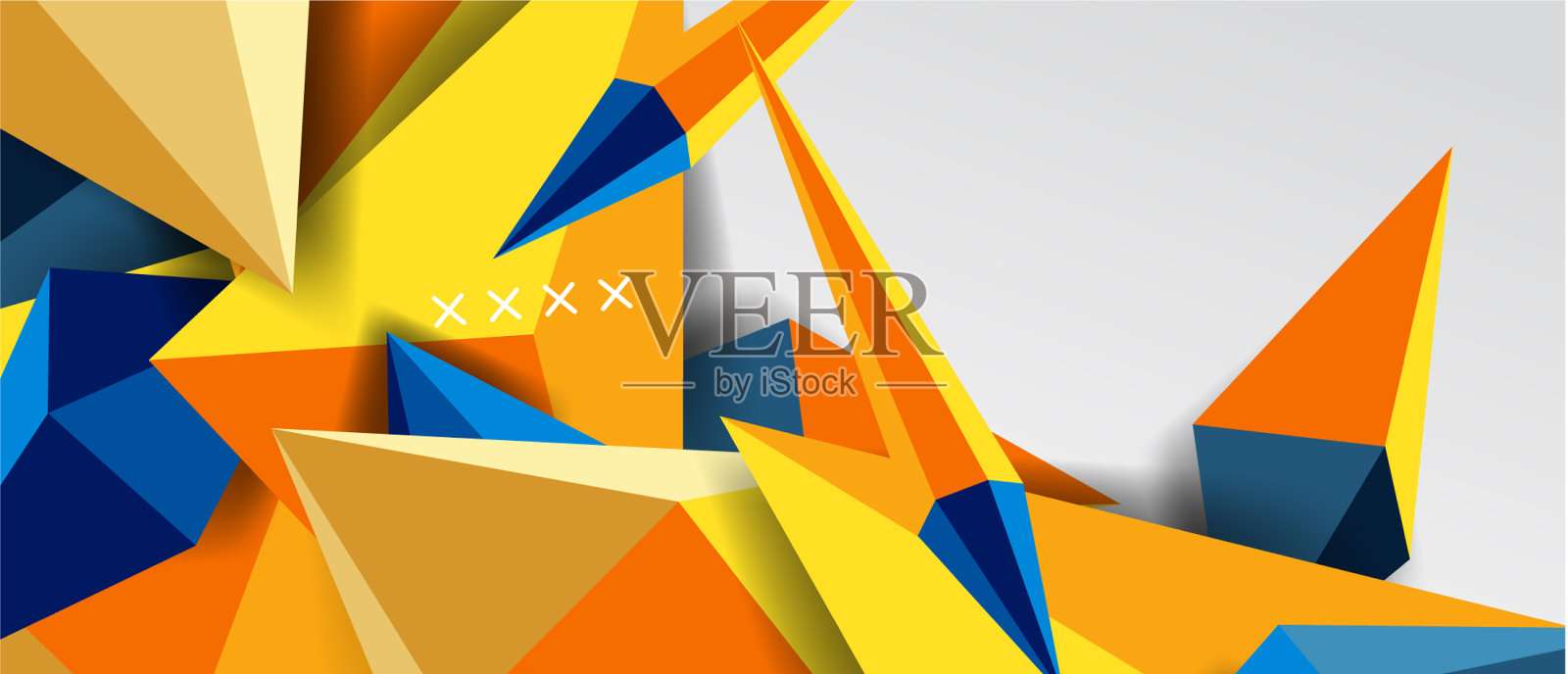 三维低聚抽象形状背景插画图片素材