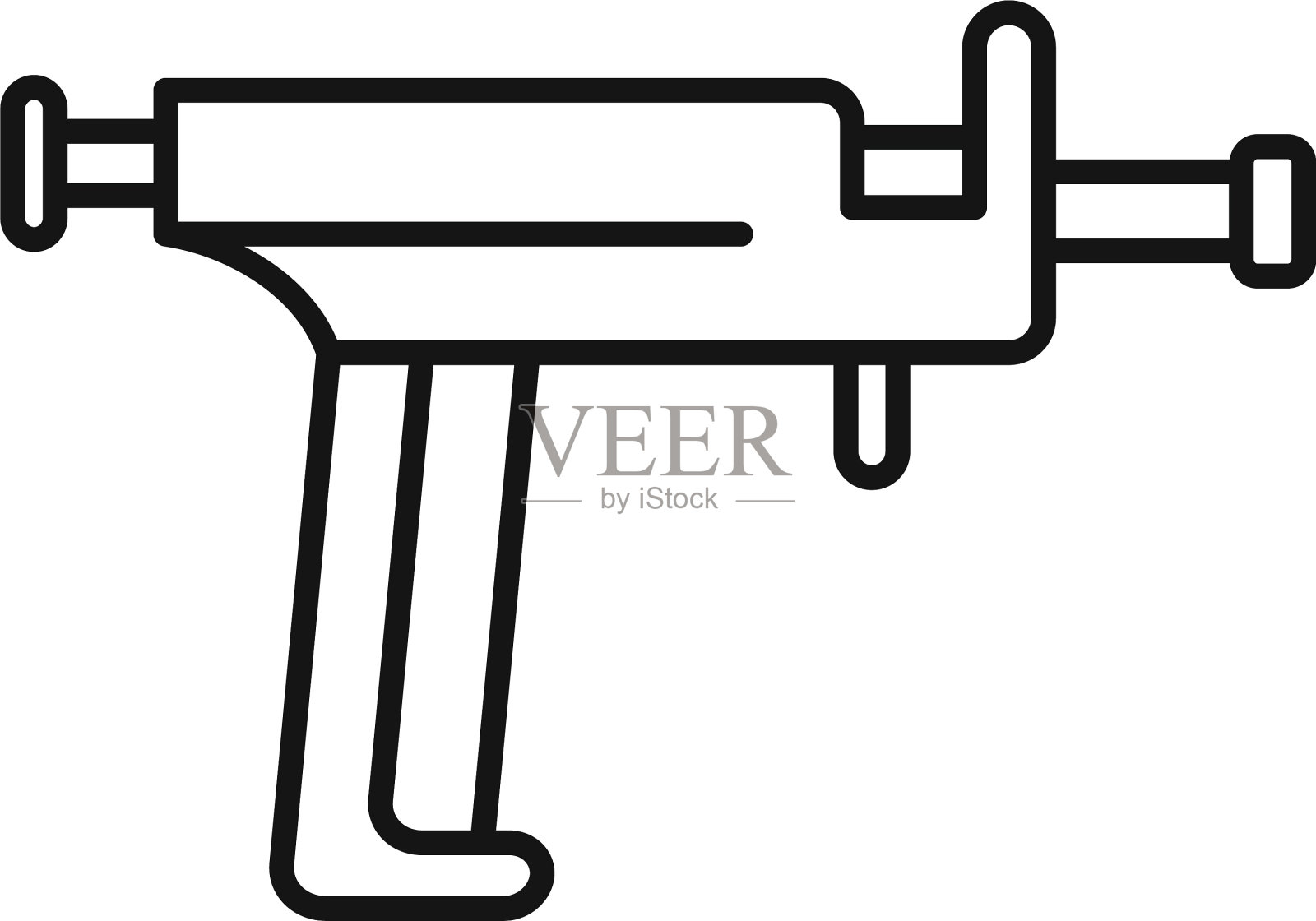 纹身枪图标轮廓风格设计元素图片