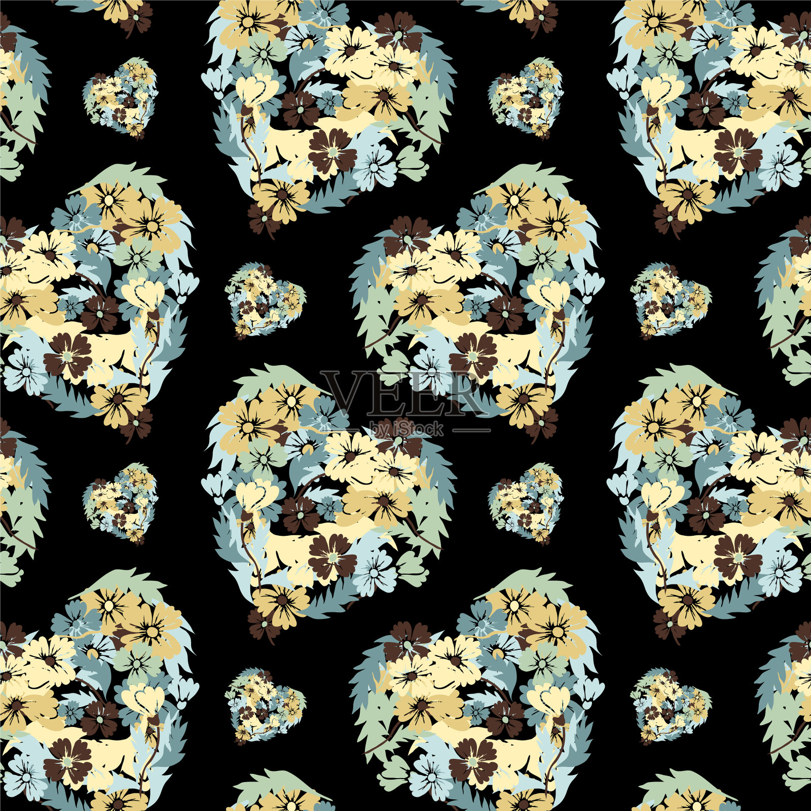 花卉无缝模式插画图片素材