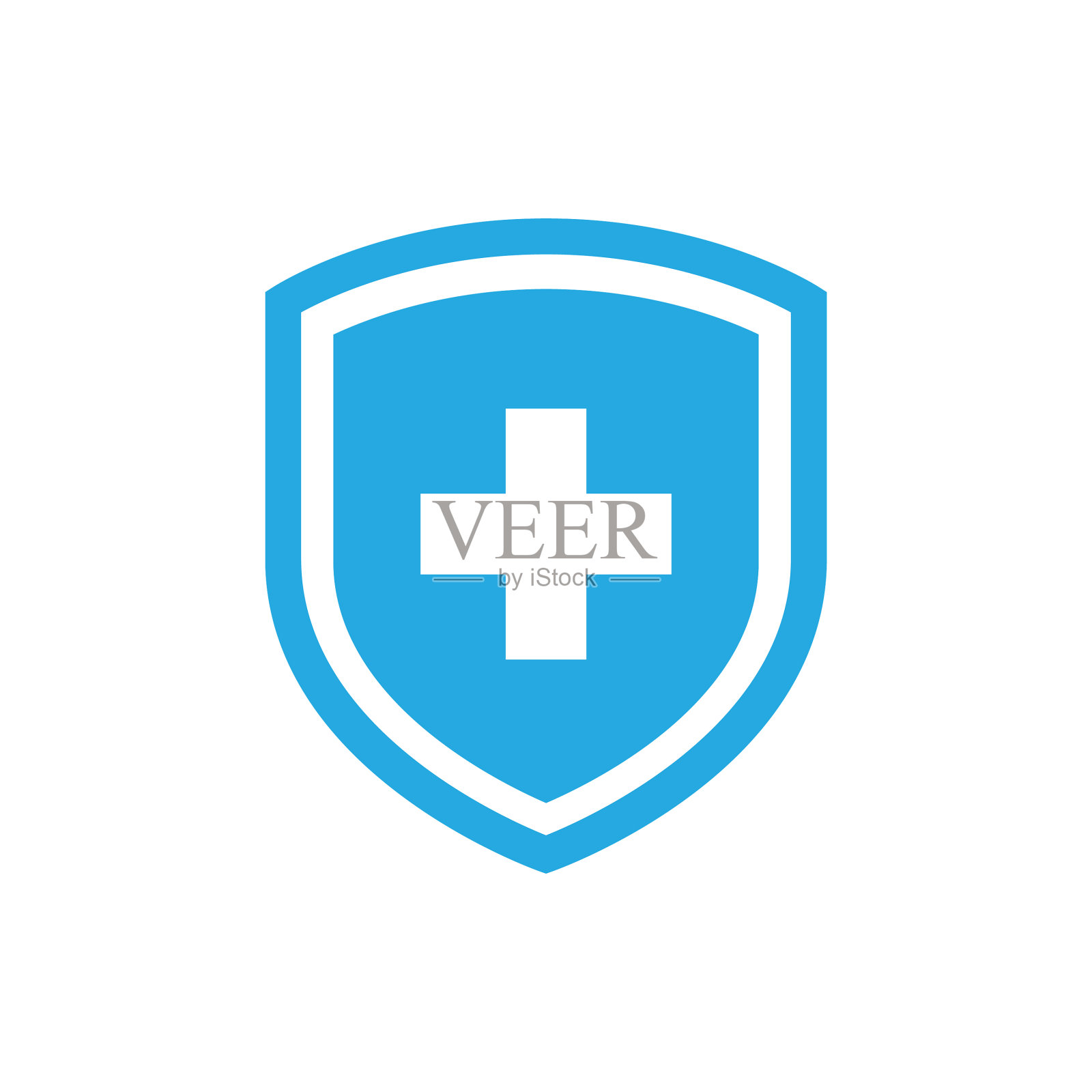 盾牌与医疗十字标志图标设计元素图片