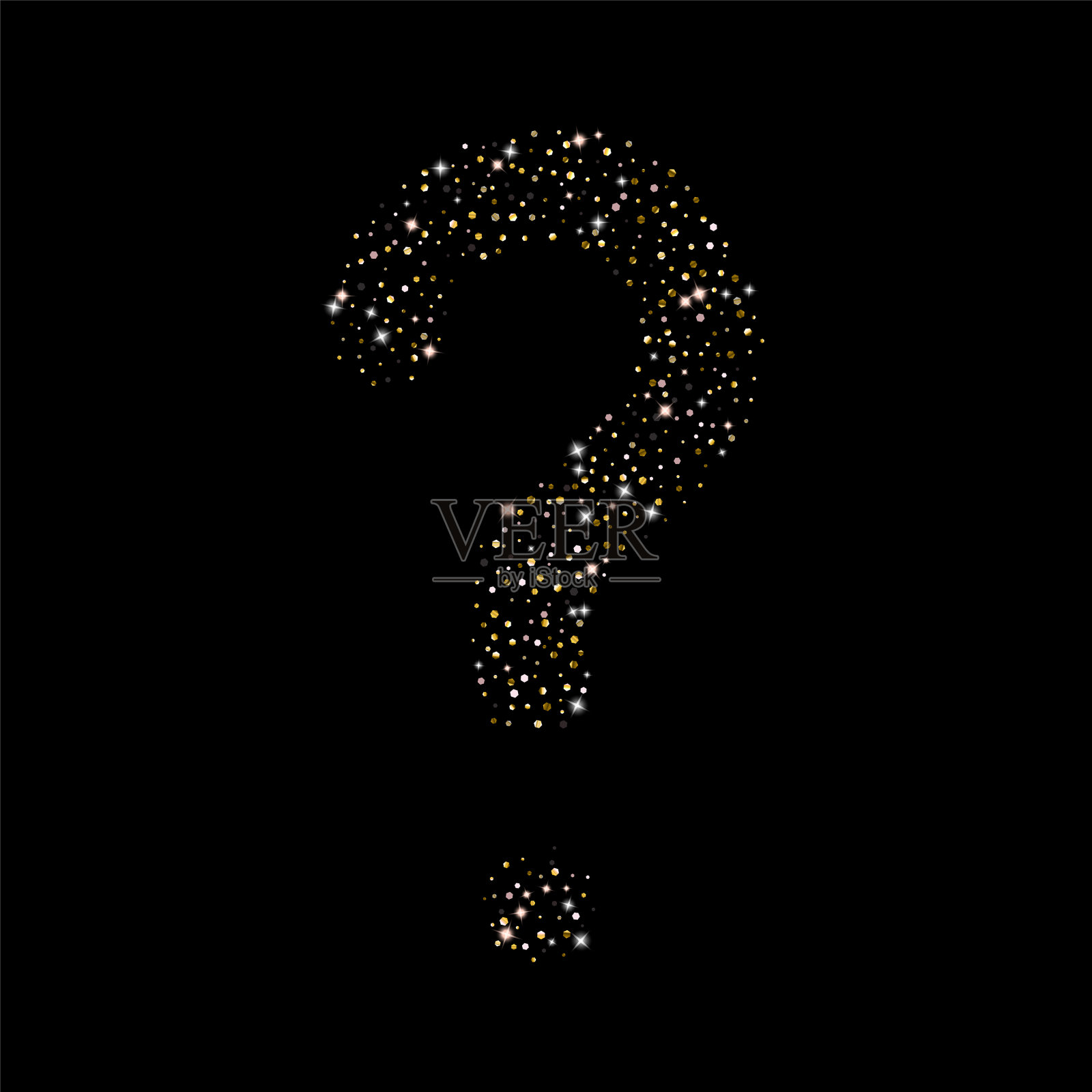 金色闪亮的星星豪华闪亮的五彩纸屑插画图片素材