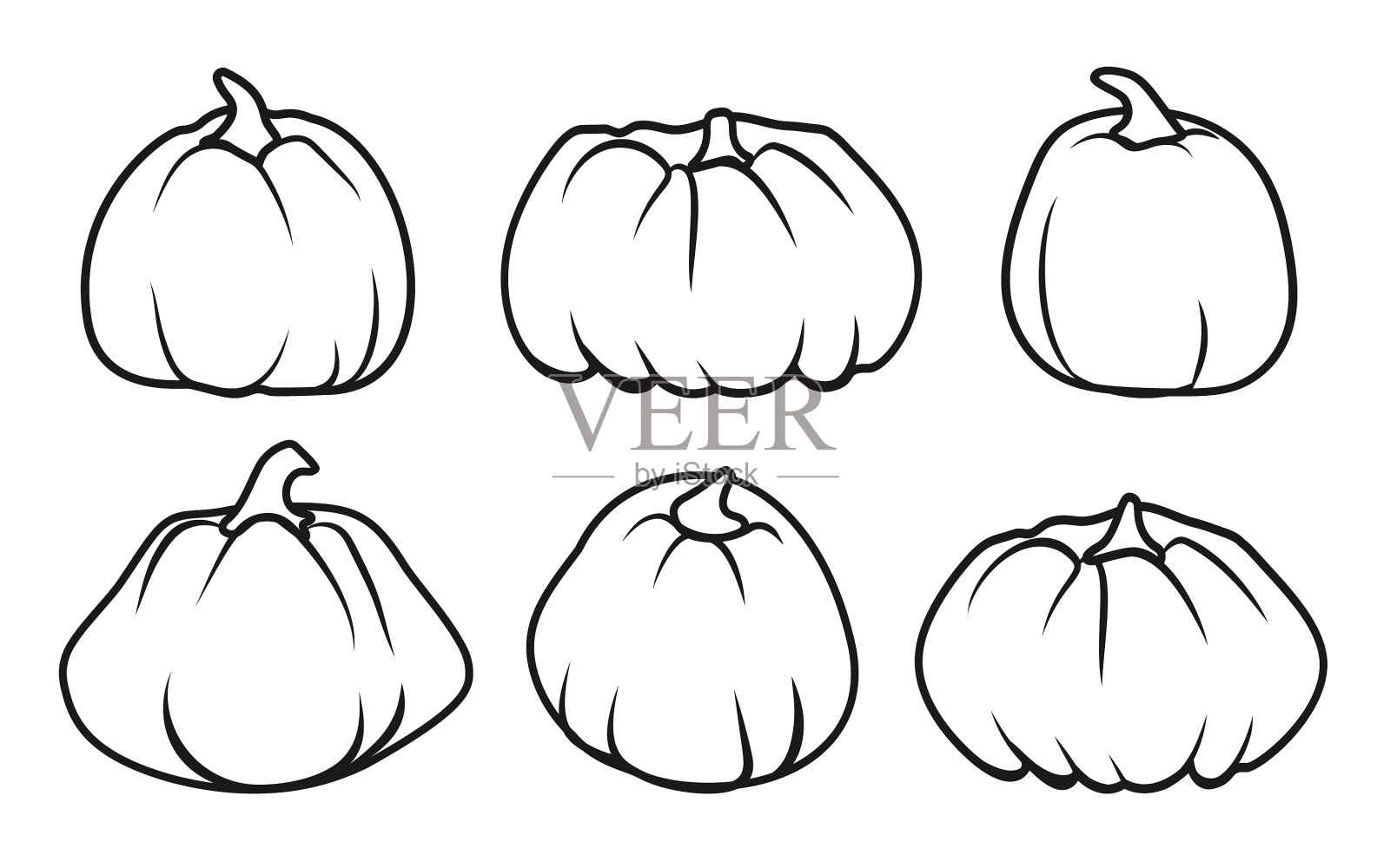 秋季南瓜图标感恩节设置图标素材