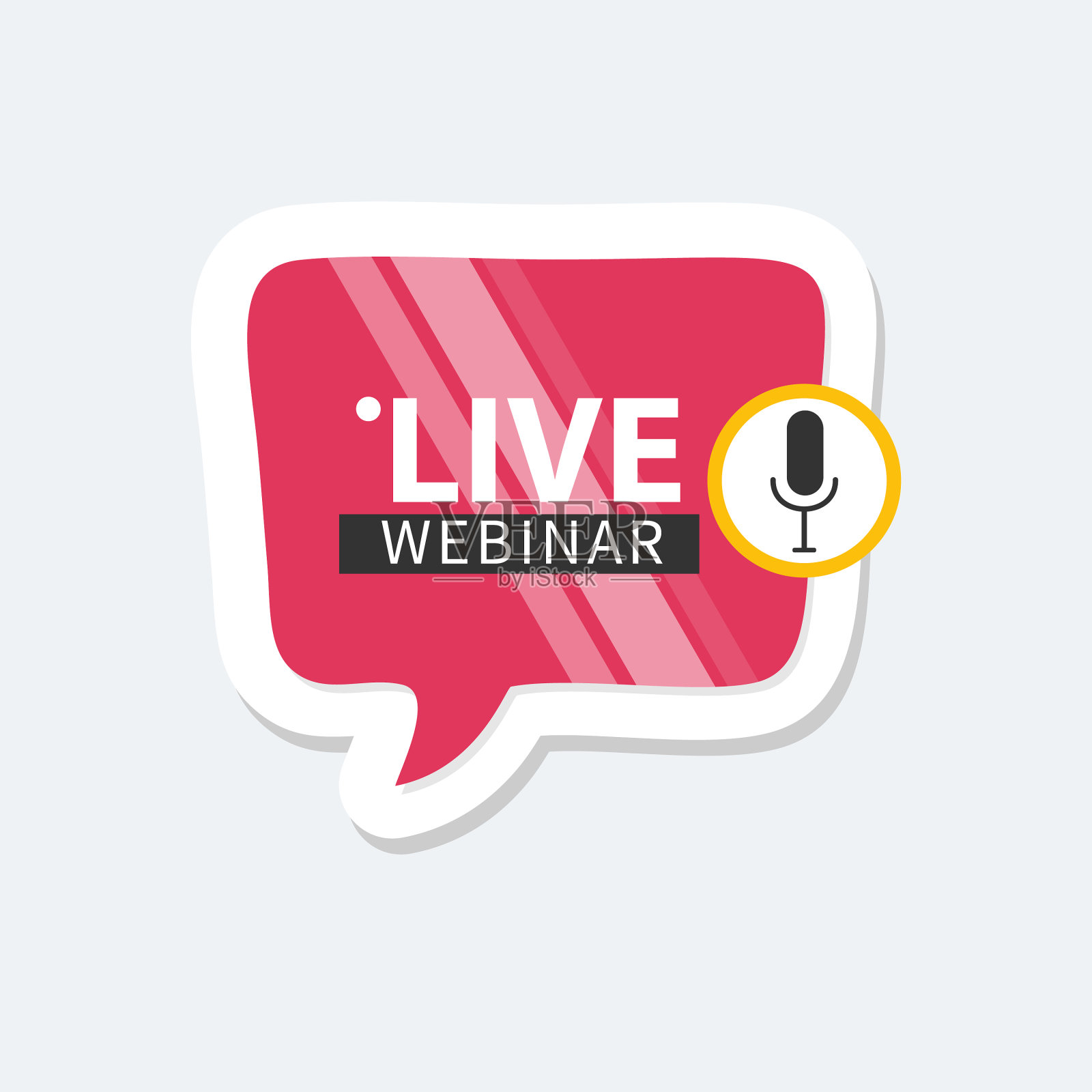 现场网络研讨会文本气球图标素材