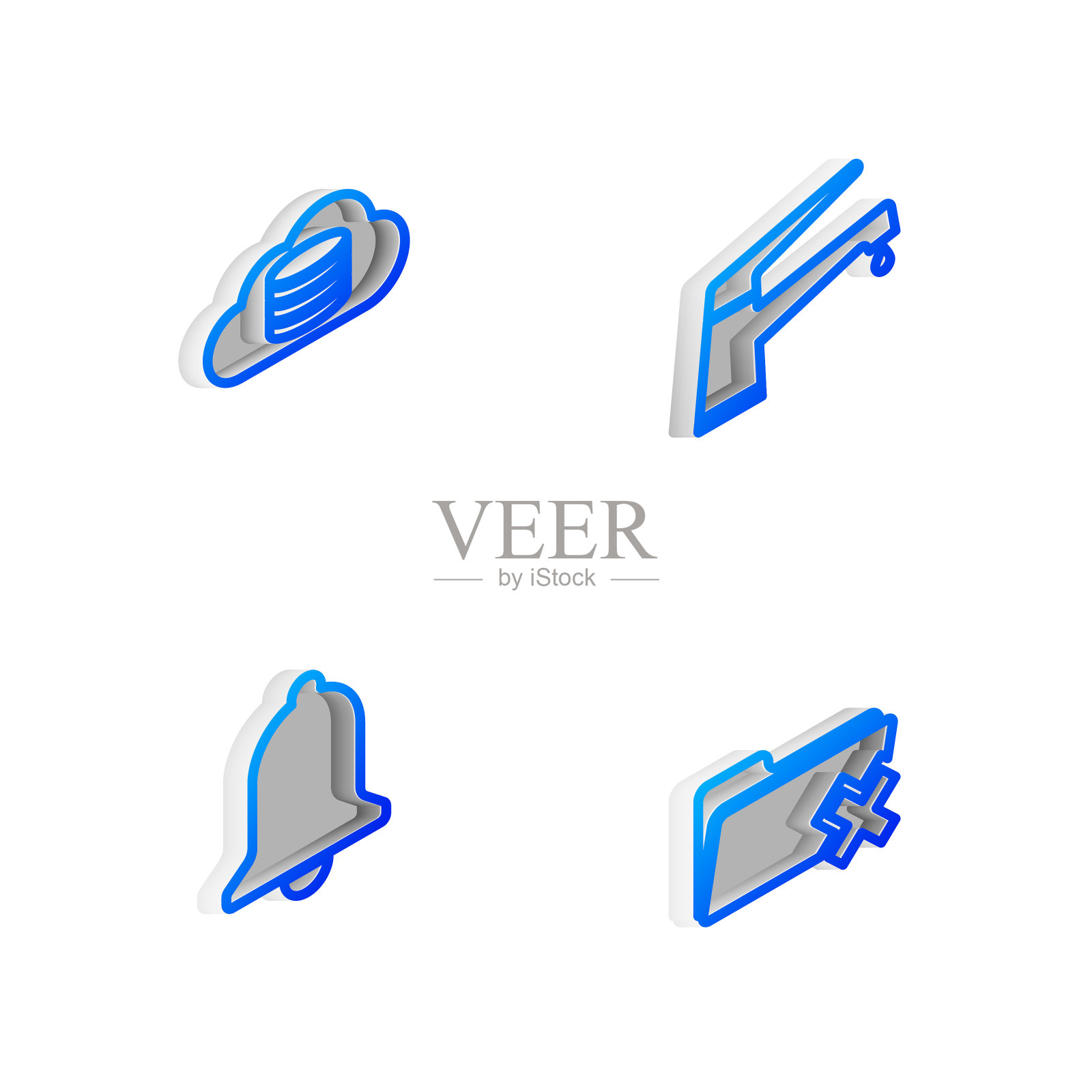 设置等距线水龙头云数据库图标素材