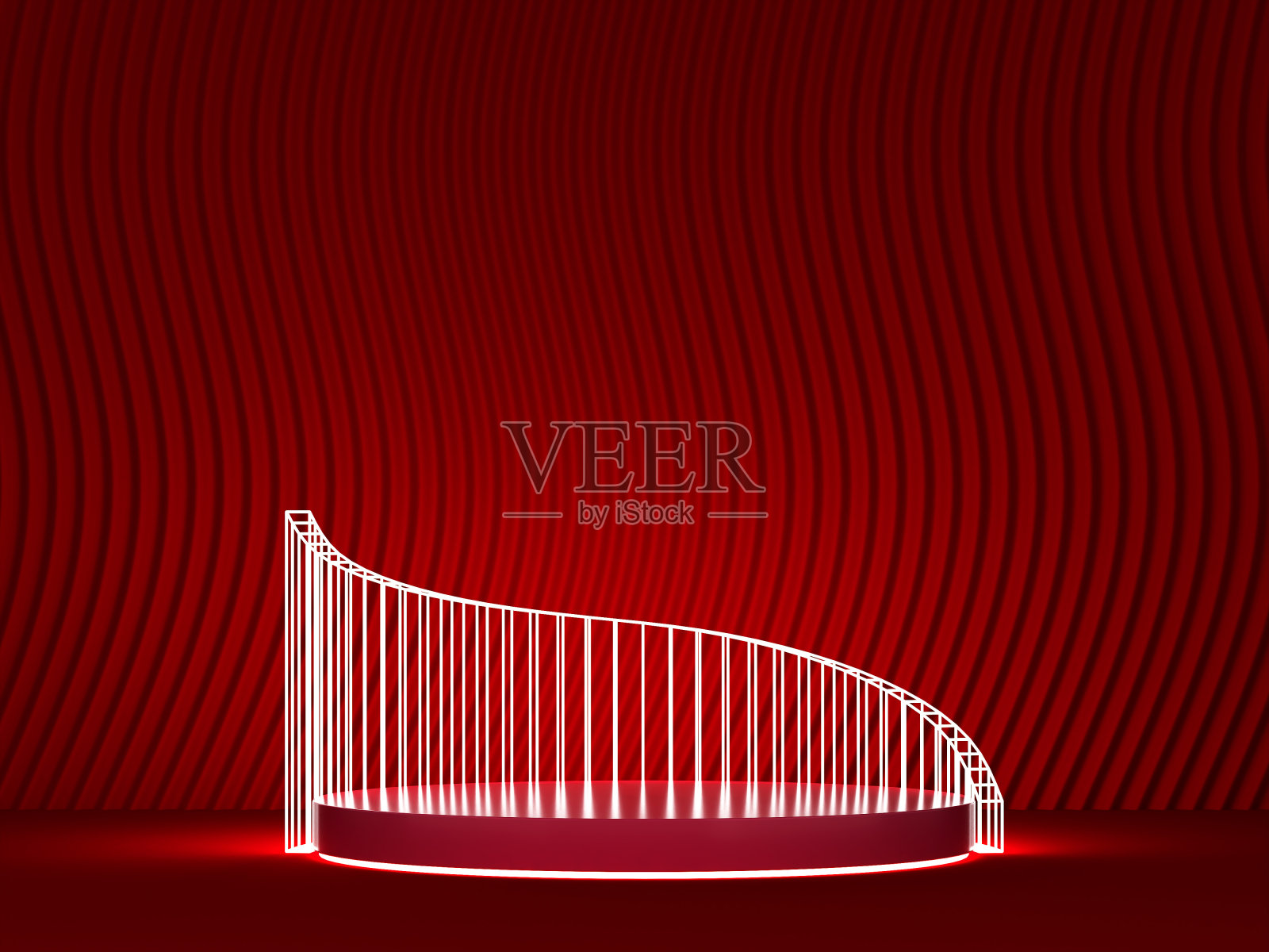 抽象的平台与灯光建筑作为产品设计的展示照片摄影图片