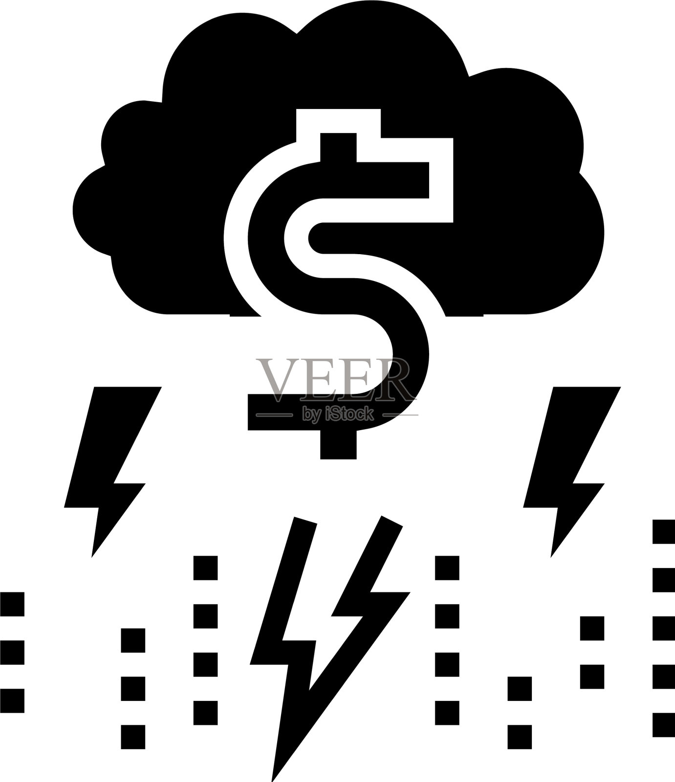 钱雷闪电字形图标插画图片素材