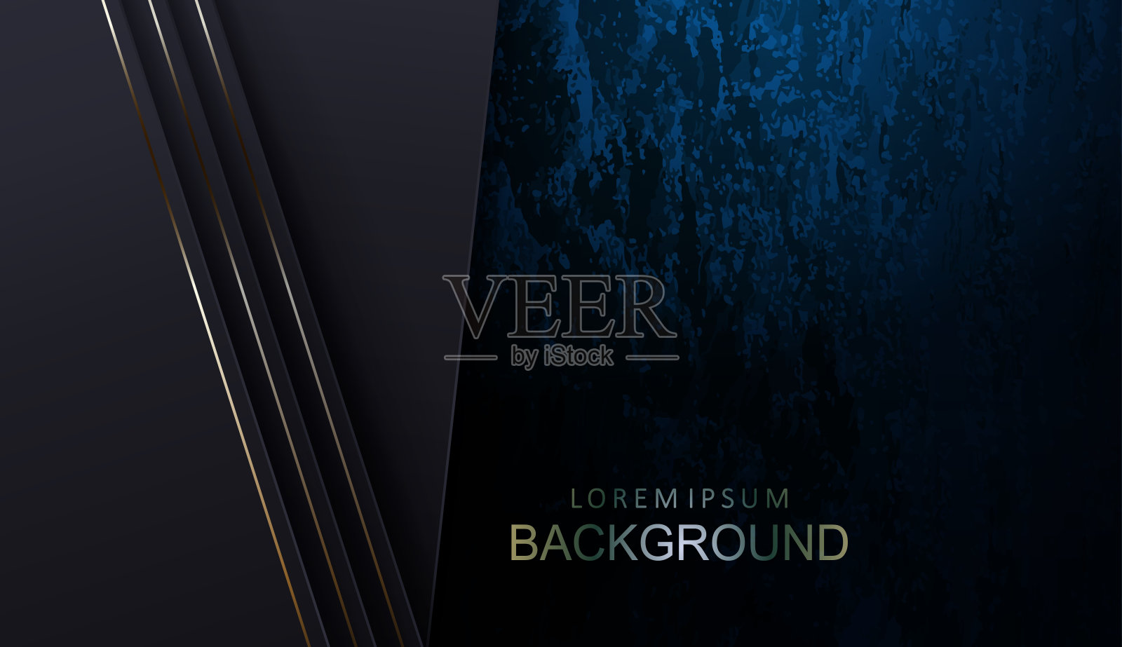 纹理构图用蓝色渐变，斜灰色的金色窗帘插画图片素材