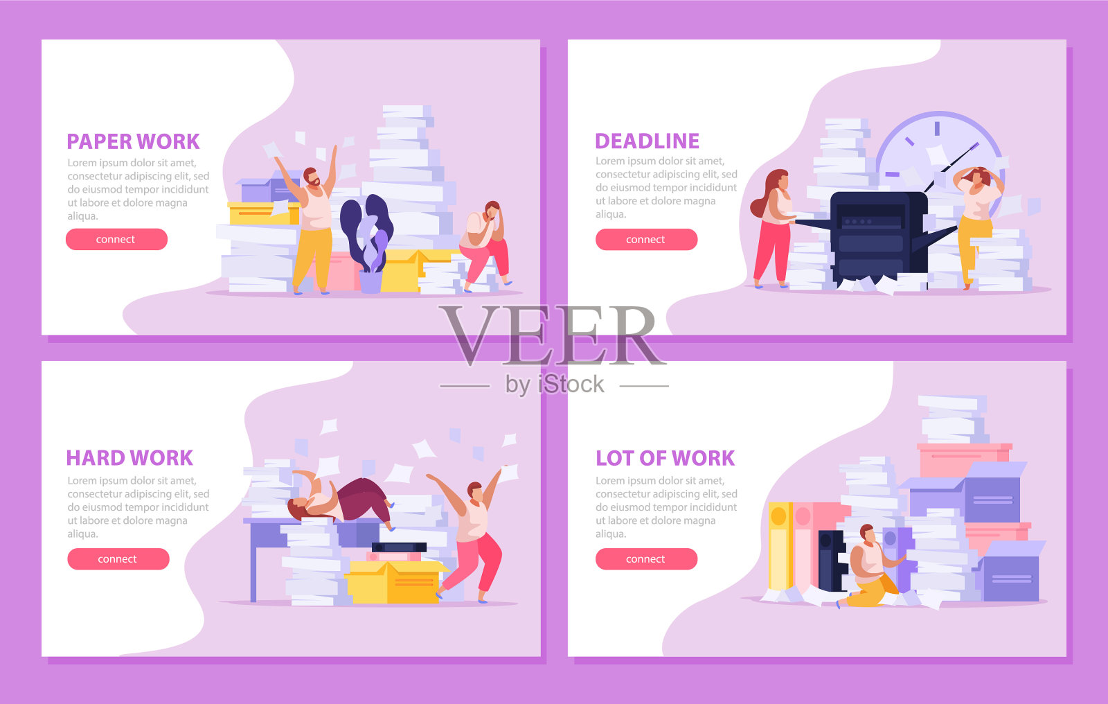 疲惫的人横幅插画图片素材