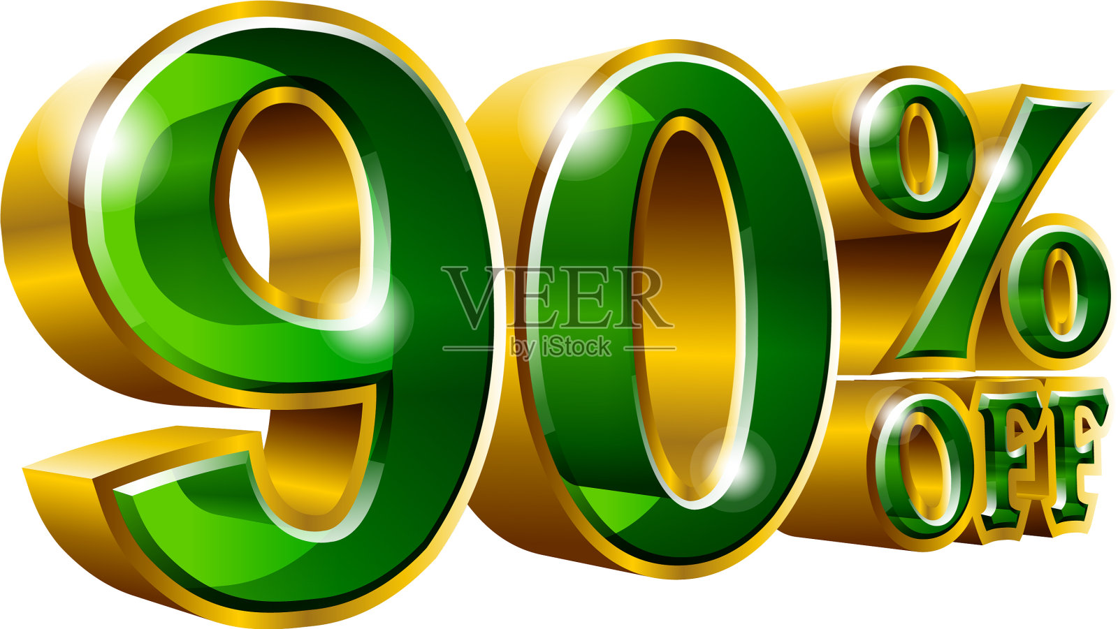 九折优惠-九折优惠绿色设计元素图片