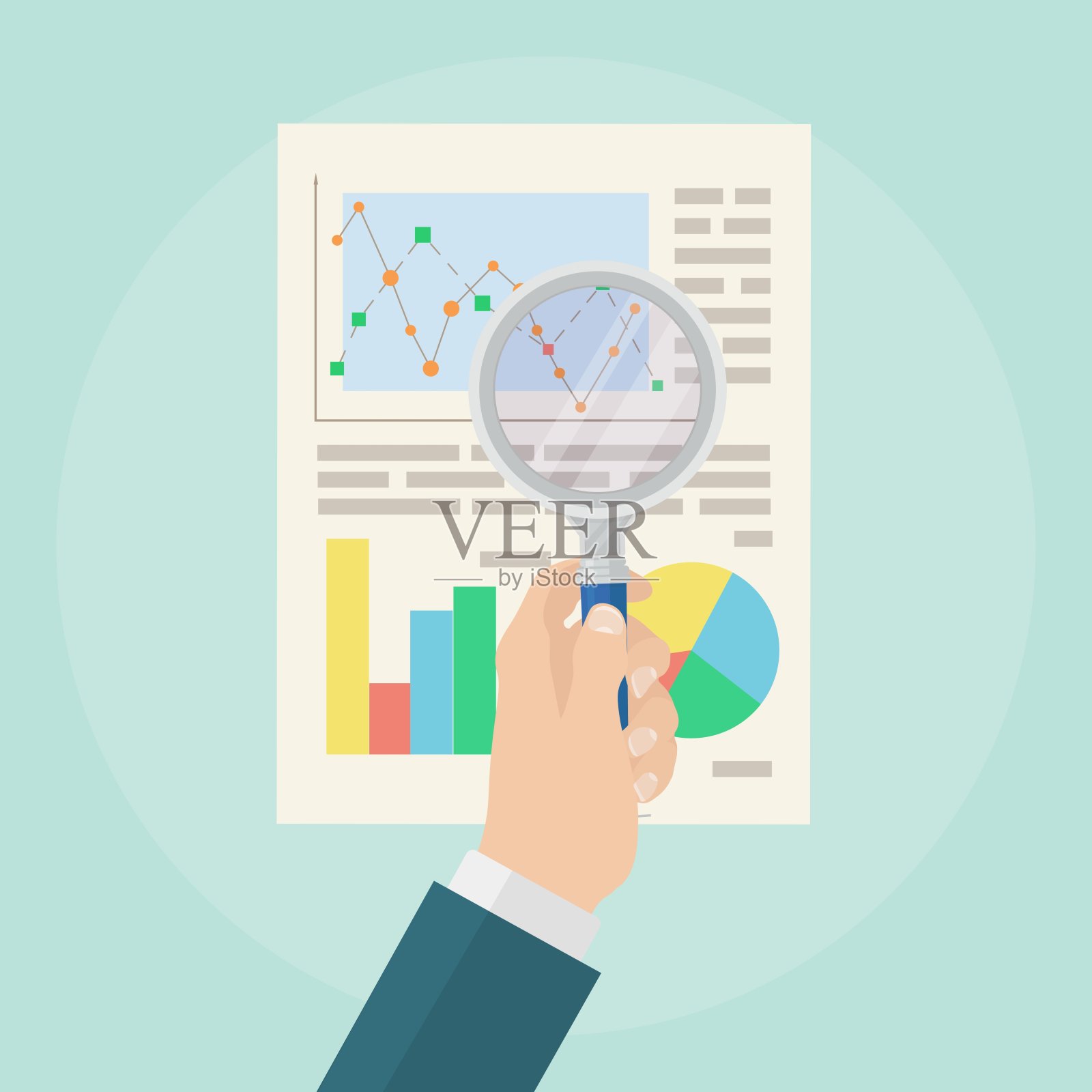 数据分析的概念。财务审计。矢量图插画图片素材