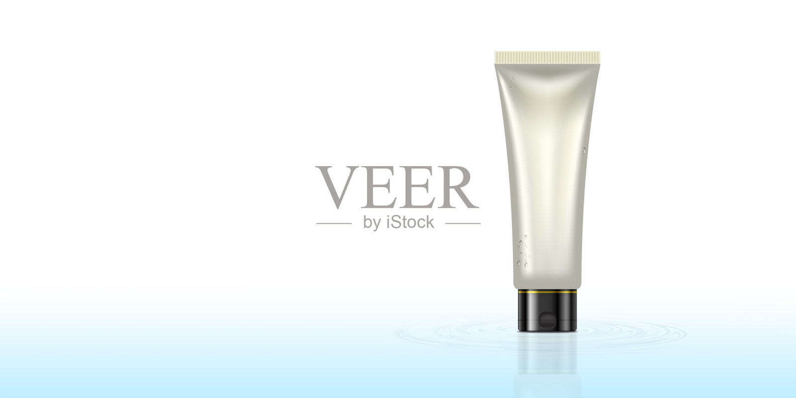 美容产品牛奶产品瓶子护肤品广告白色背景与剪切路径3d插图照片摄影图片