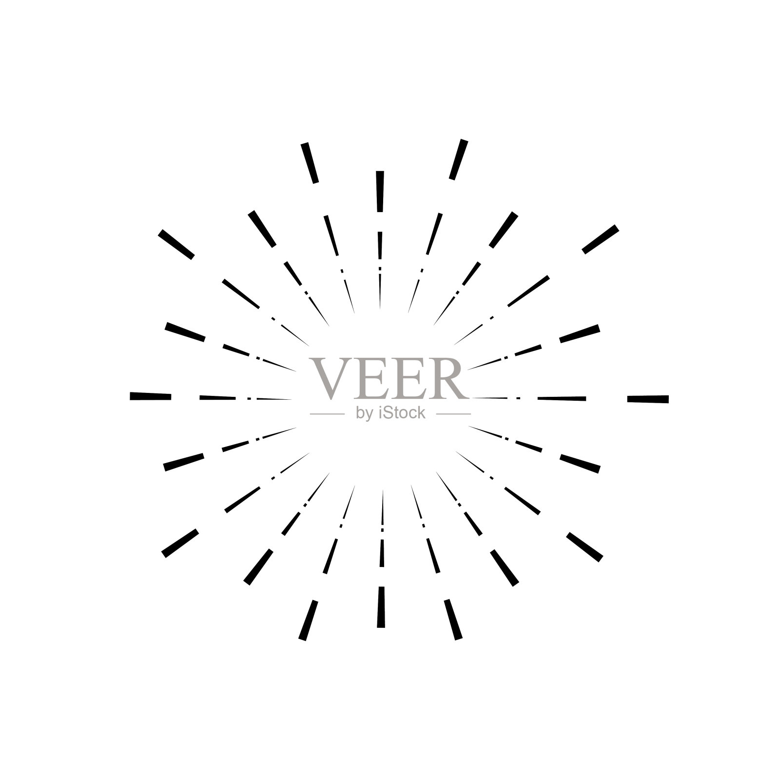 集Vintage sunburst，光线，烟花火花矢量设计元素矢量模板插画图片素材