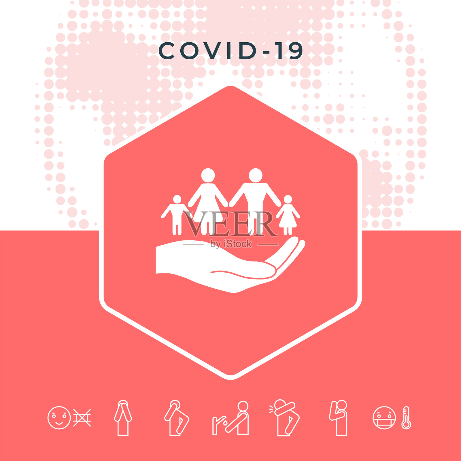 手握象征亲情的护身符插画图片素材