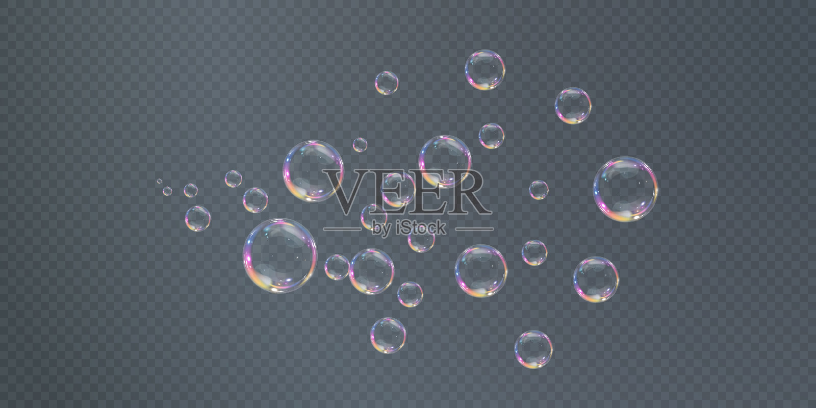 气泡位于透明的背景上插画图片素材