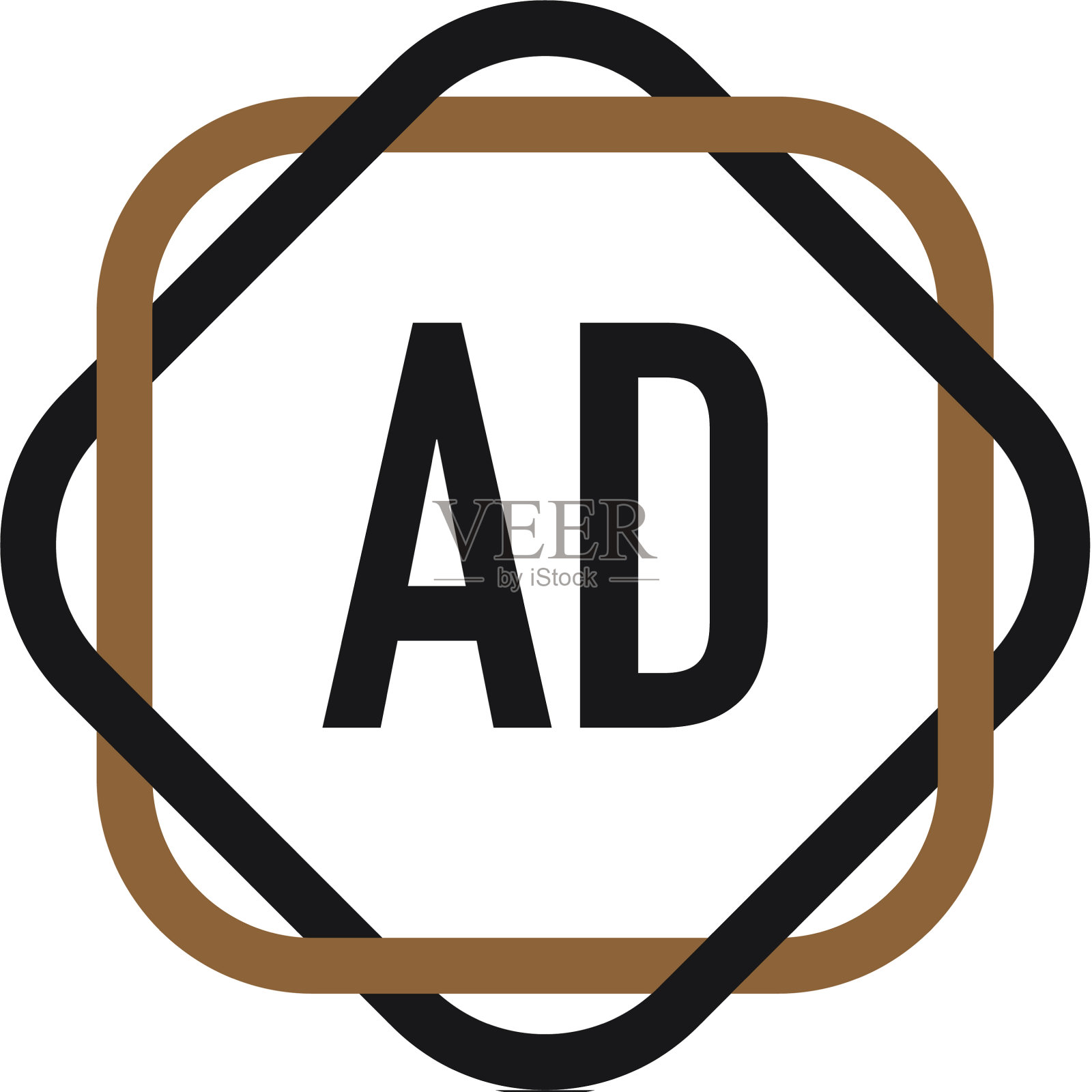 首字母AD优雅标志设计模板插画图片素材