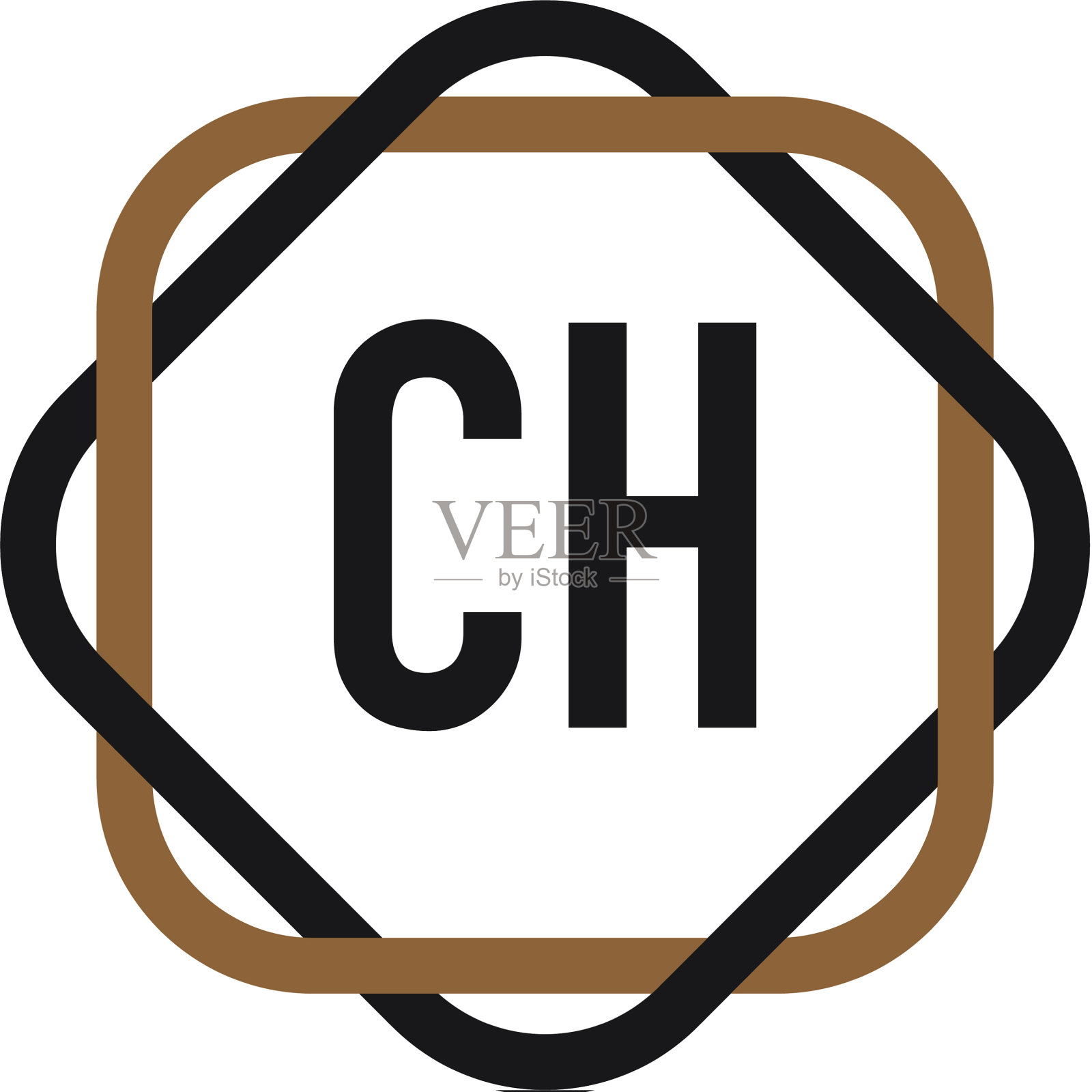 首字母ch优雅标志设计模板插画图片素材