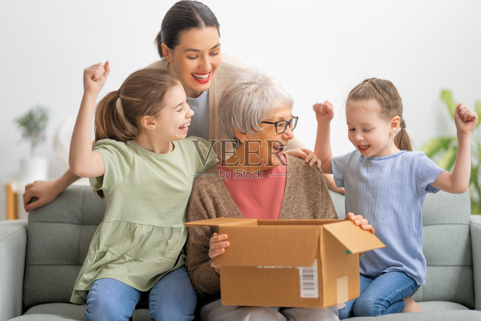 妇女们拿着纸板箱照片摄影图片