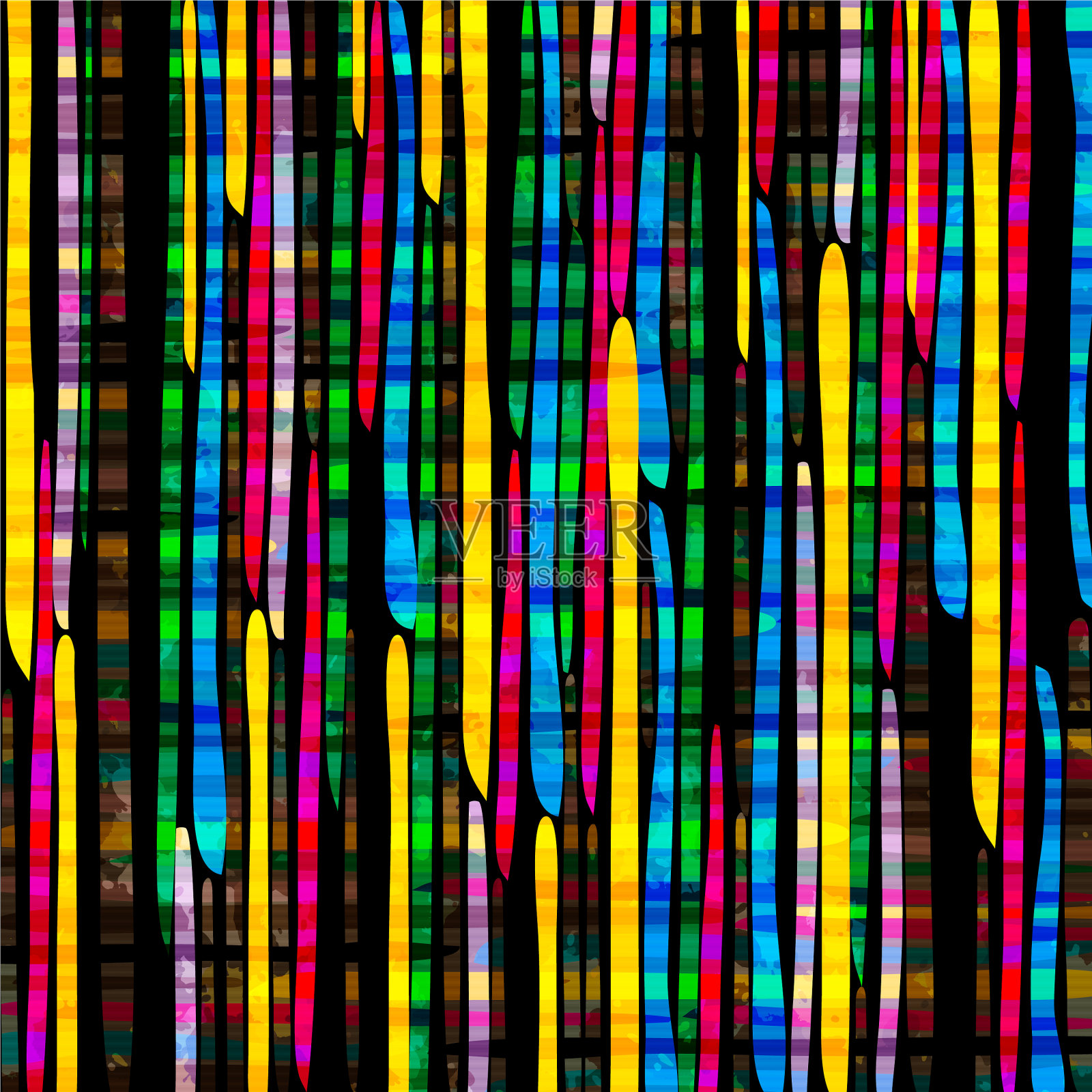 色彩抽象民族无缝图案中插画图片素材