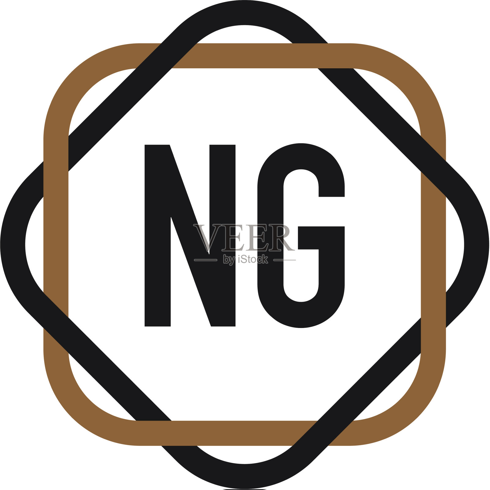 首字母ng优雅标志设计模板插画图片素材