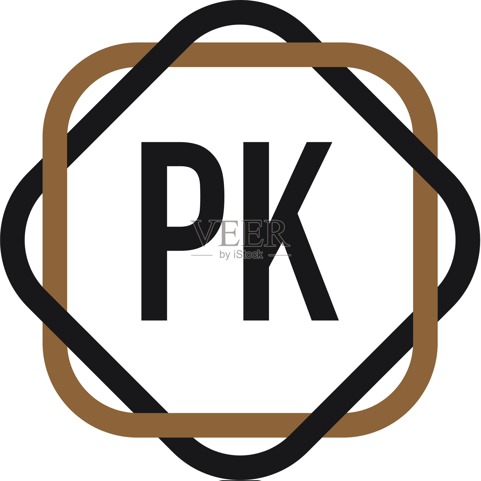 首字母pk优雅标志设计模板插画图片素材