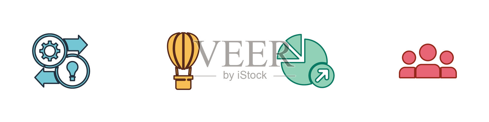 设人力资源热气球财务图标素材