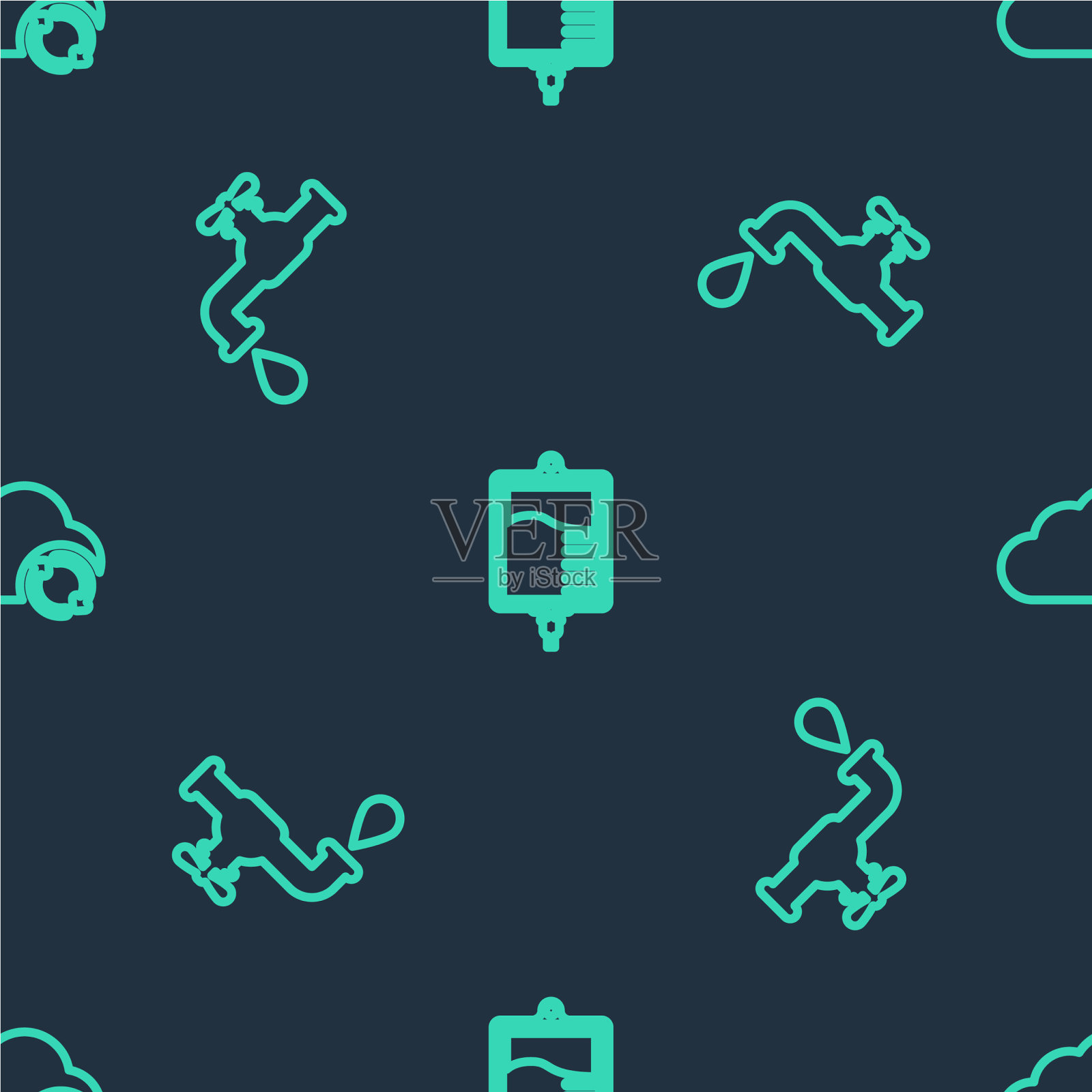 设置行iv袋水龙头和云同步刷新图标素材