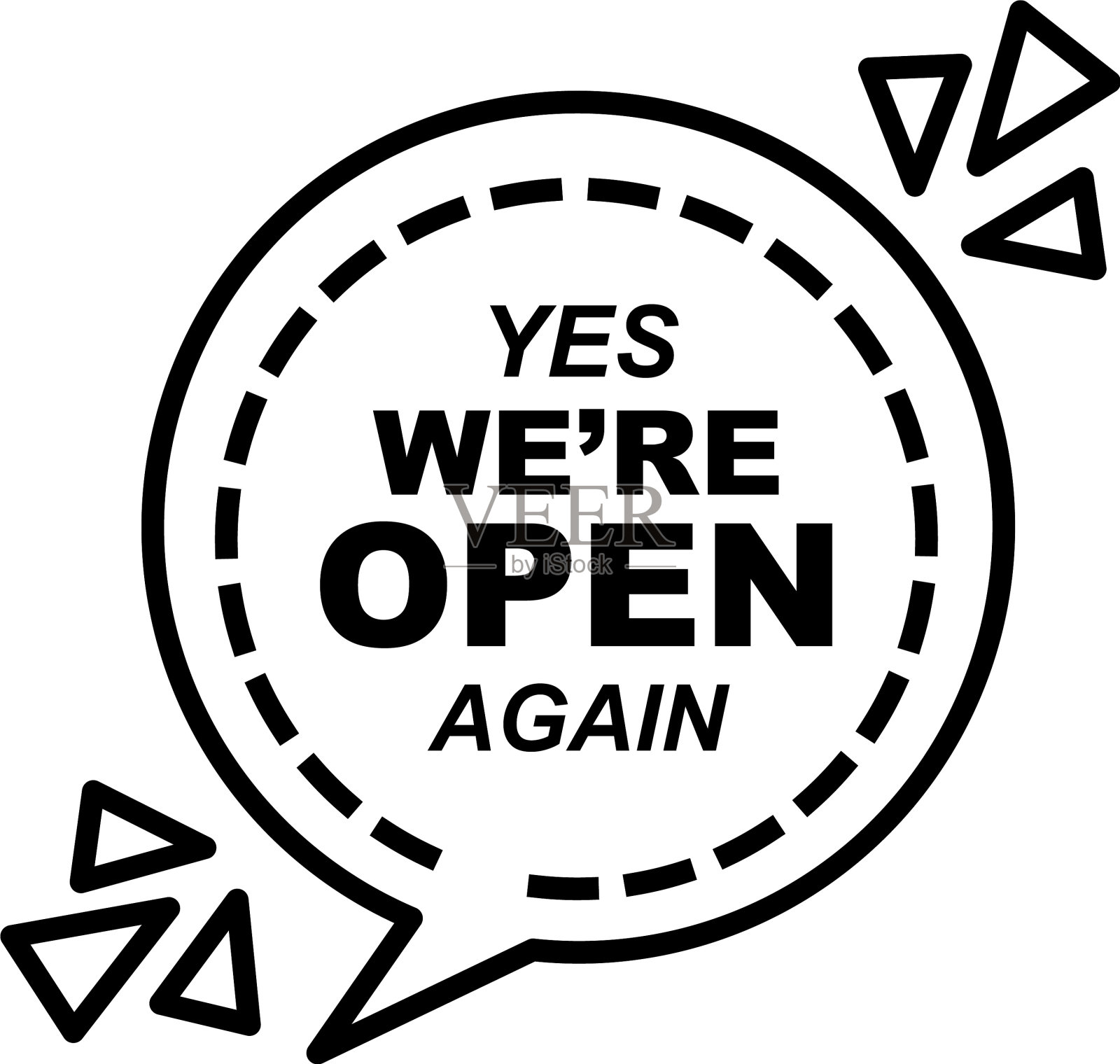 是的，我们是打开气泡线风格的图标设计元素图片