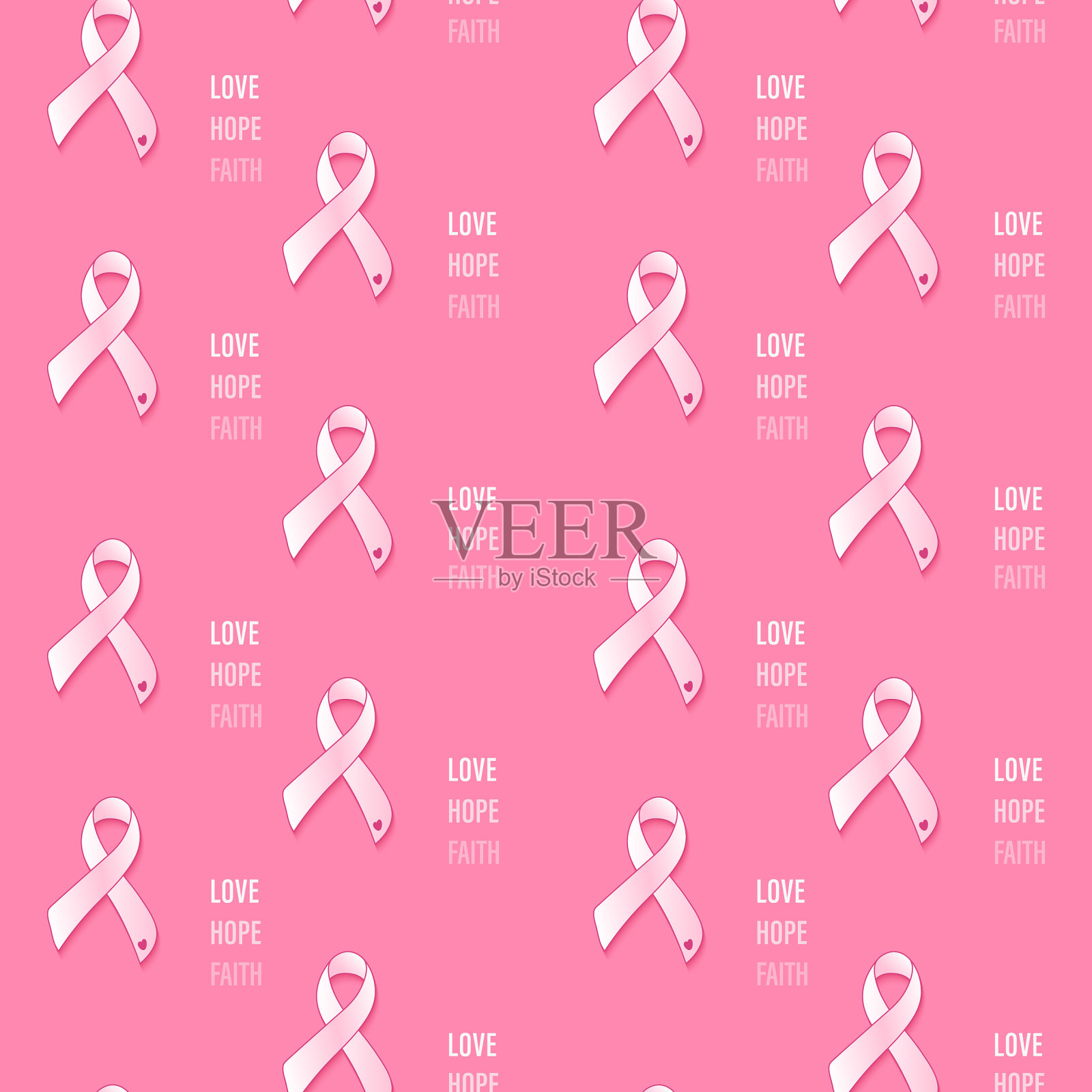 粉红缎带无缝图案背景插画图片素材