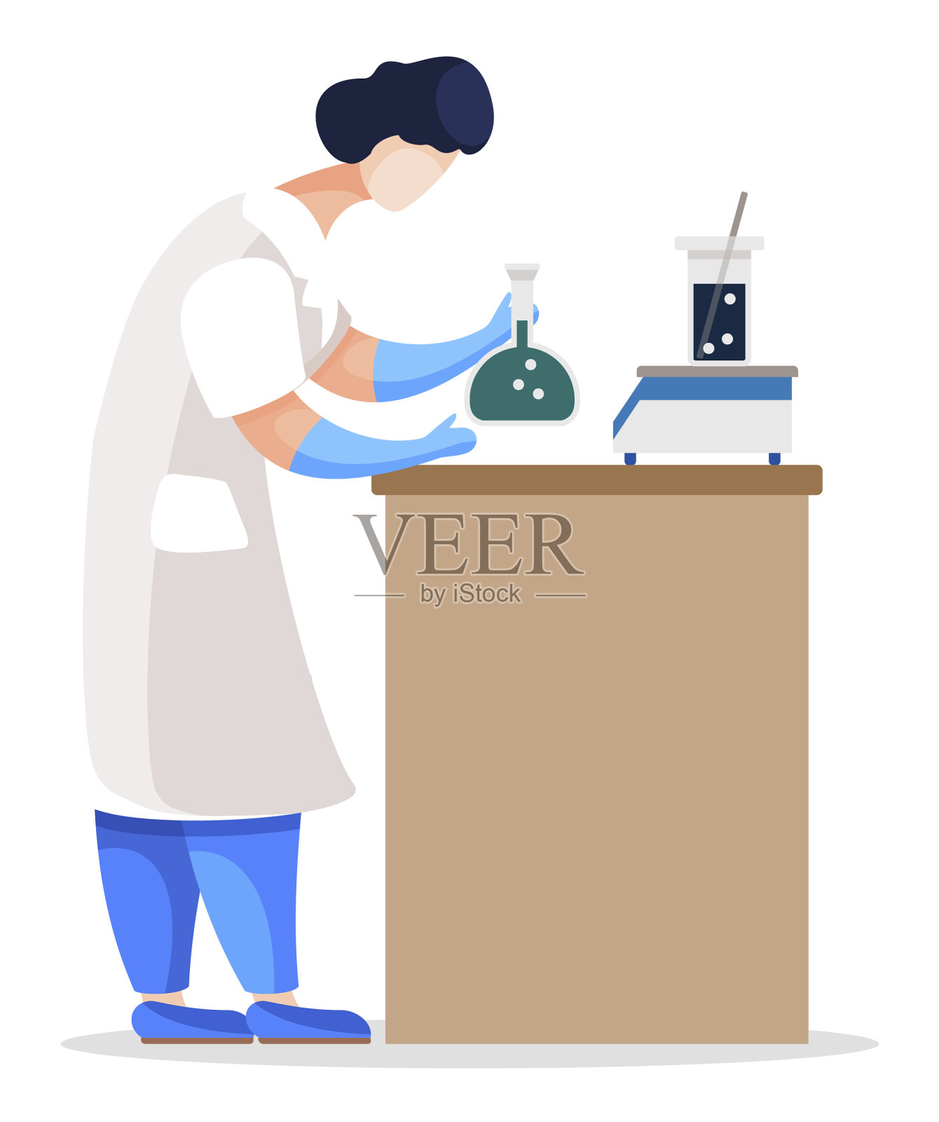 在实验室里研究物质的科学家设计元素图片