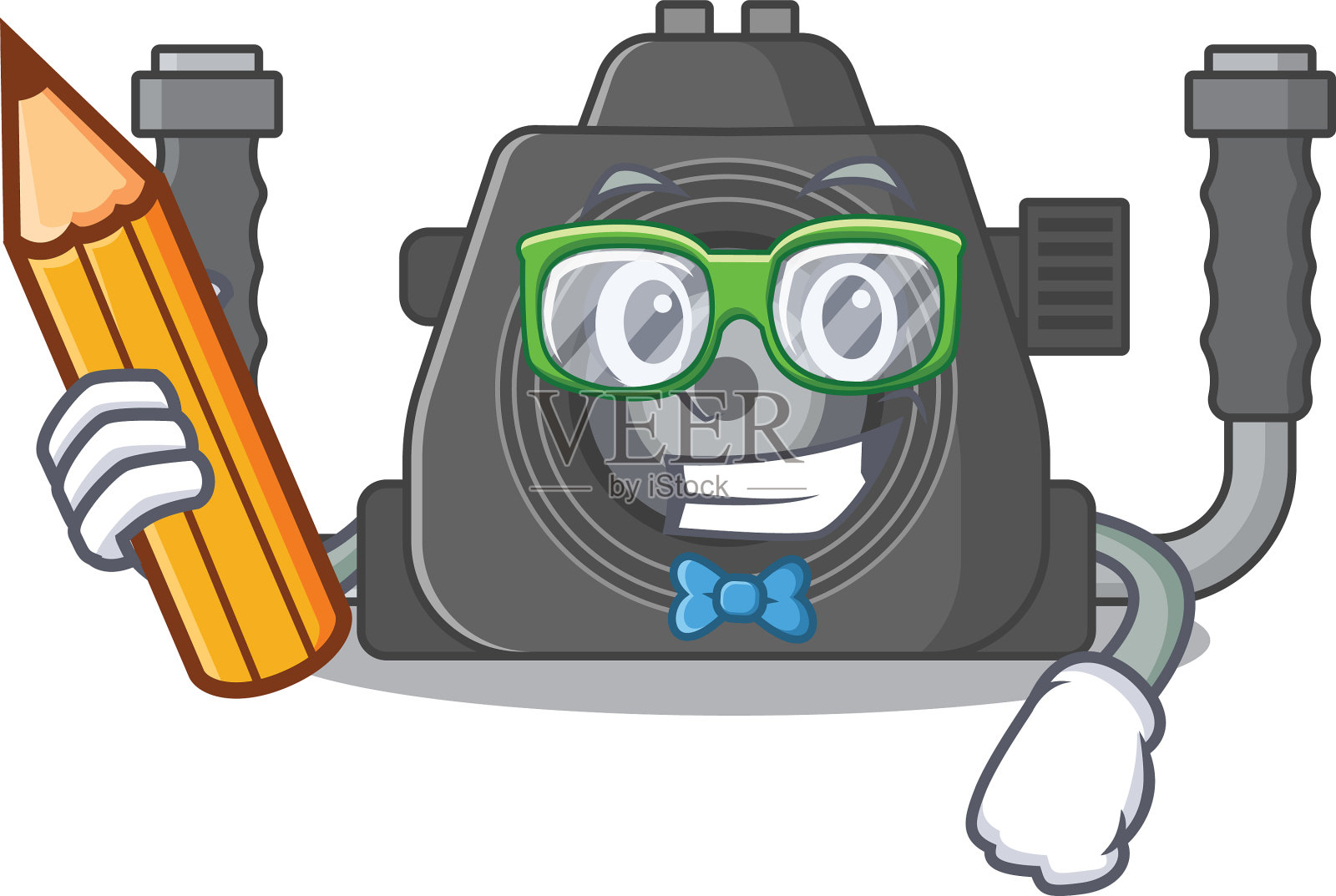 一个聪明的学生水下摄像角色设计元素图片