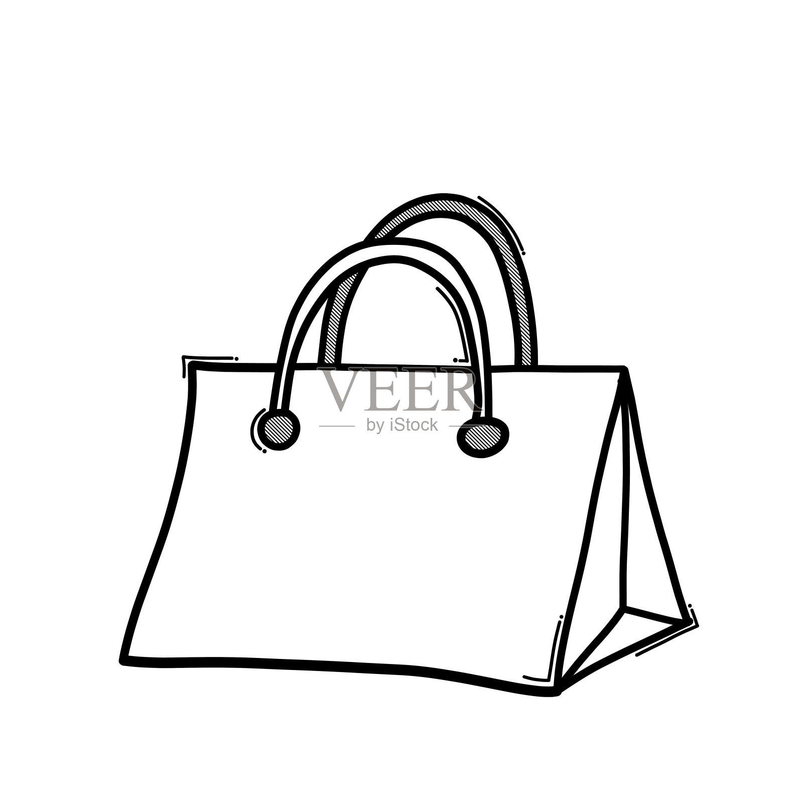 购物袋涂鸦矢量图标。手绘素描插图eps10插画图片素材