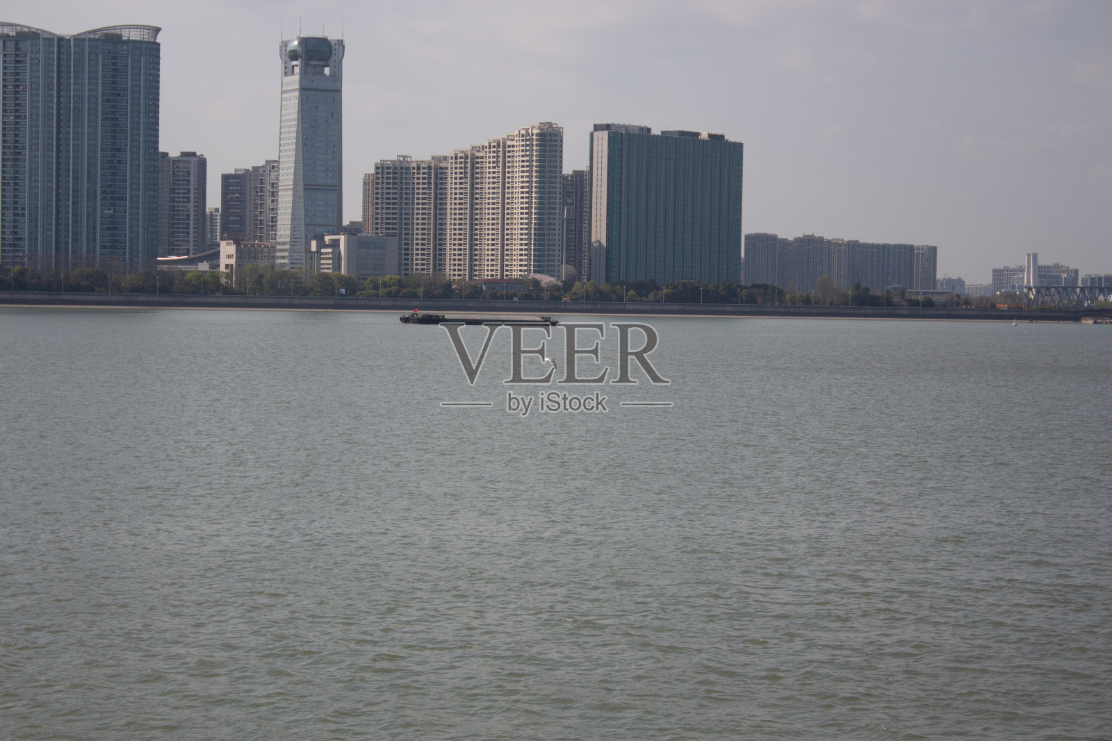 杭州钱塘江现代建筑景观摄影照片摄影图片