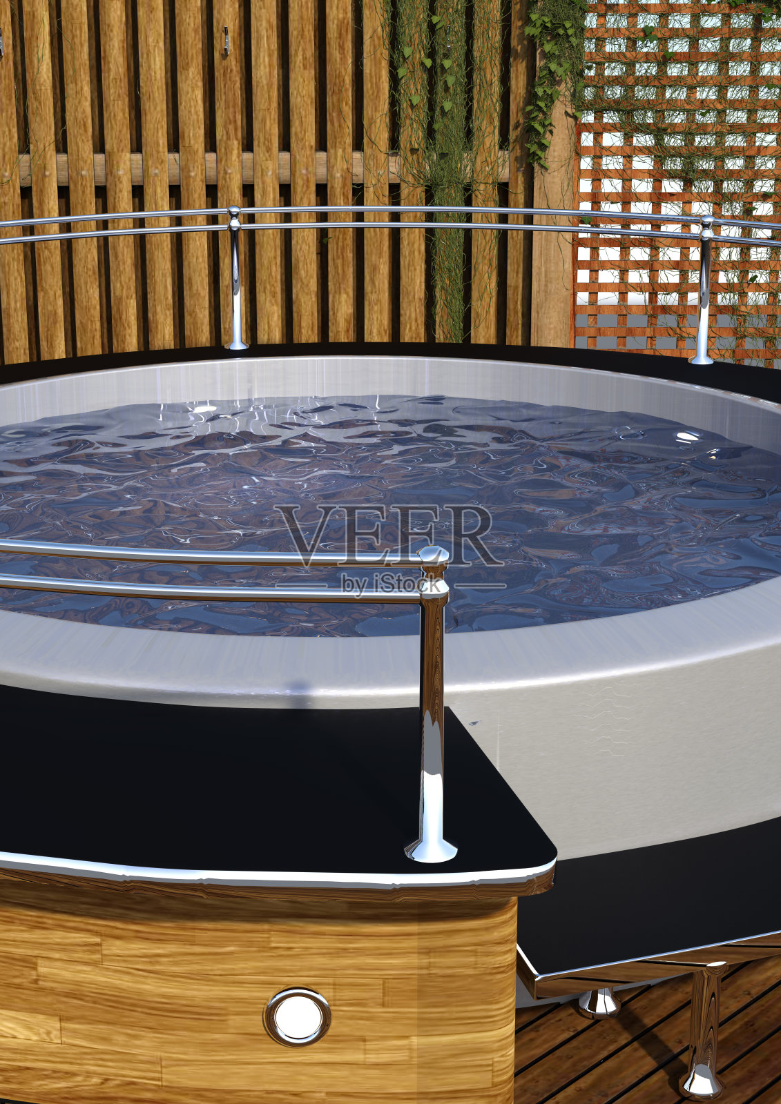 3D插图热水浴缸照片摄影图片