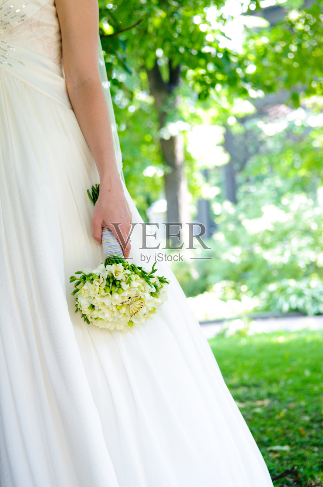 婚礼当天的新娘。照片摄影图片