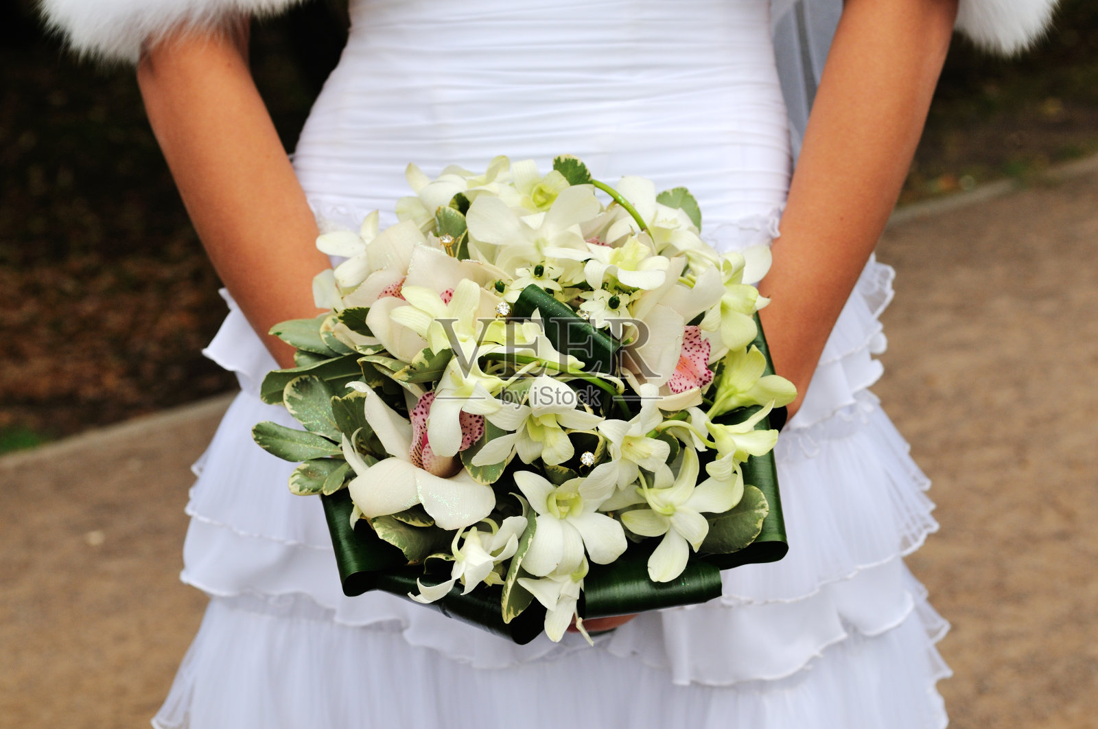 婚礼当天的新娘。照片摄影图片