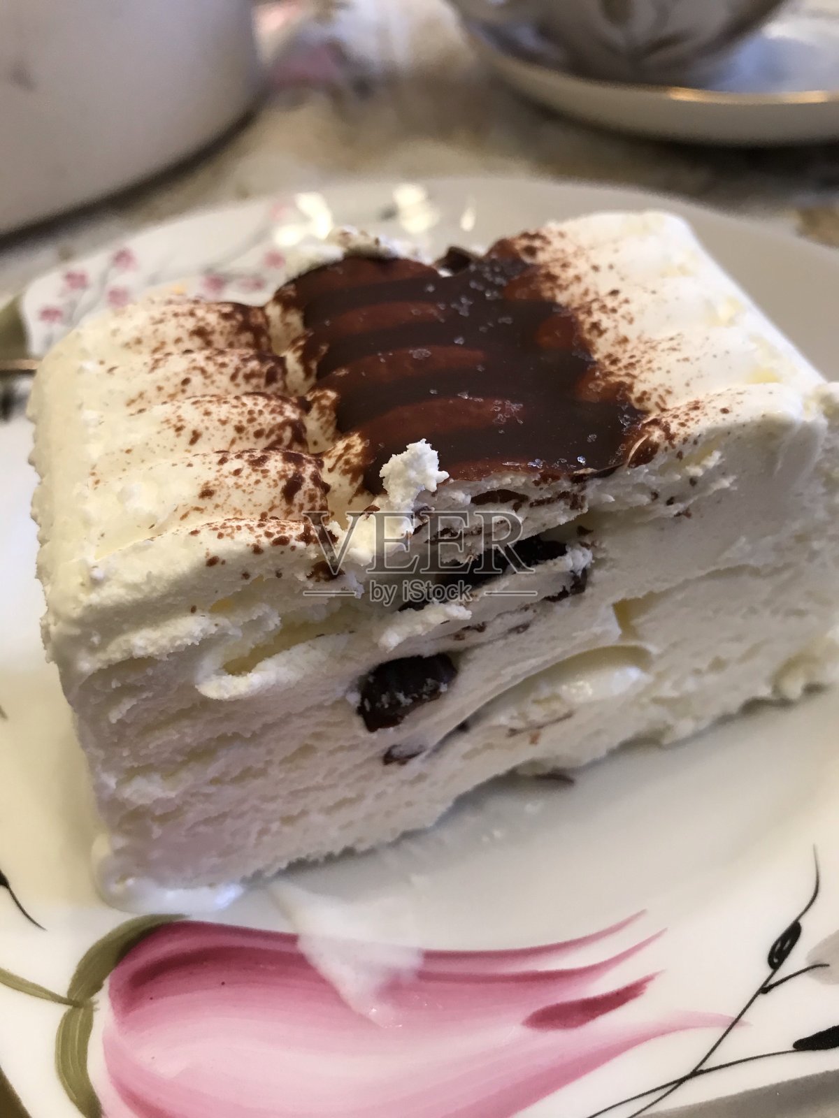 香草和巧克力冰淇淋照片摄影图片