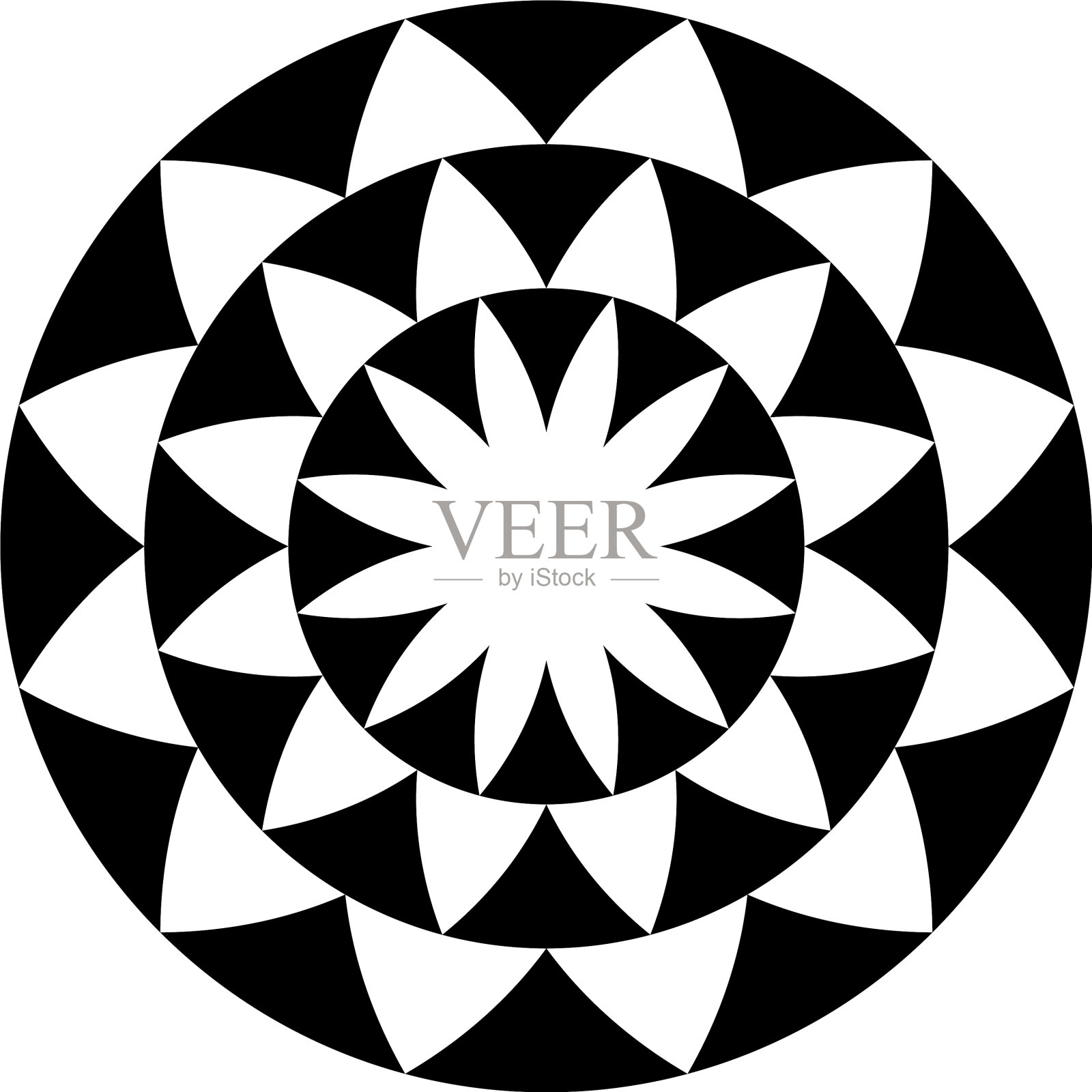 具有交替花瓣的几何花形状插画图片素材