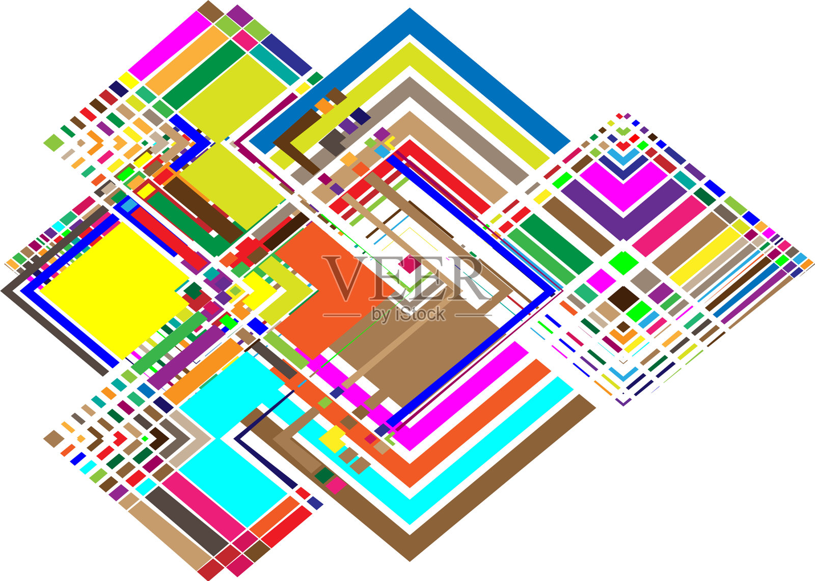 噪声故障概念抽象彩色随机插画图片素材