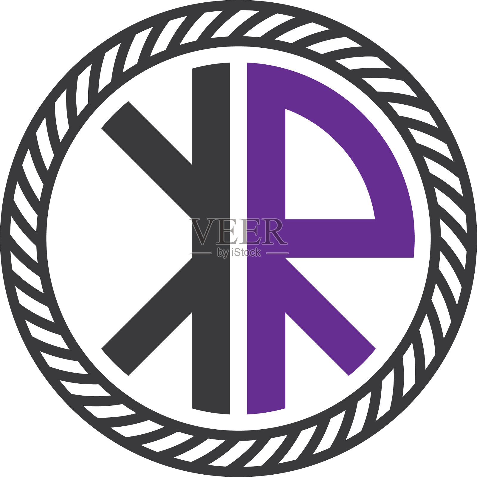 首字母kr圆形图案简单插画图片素材