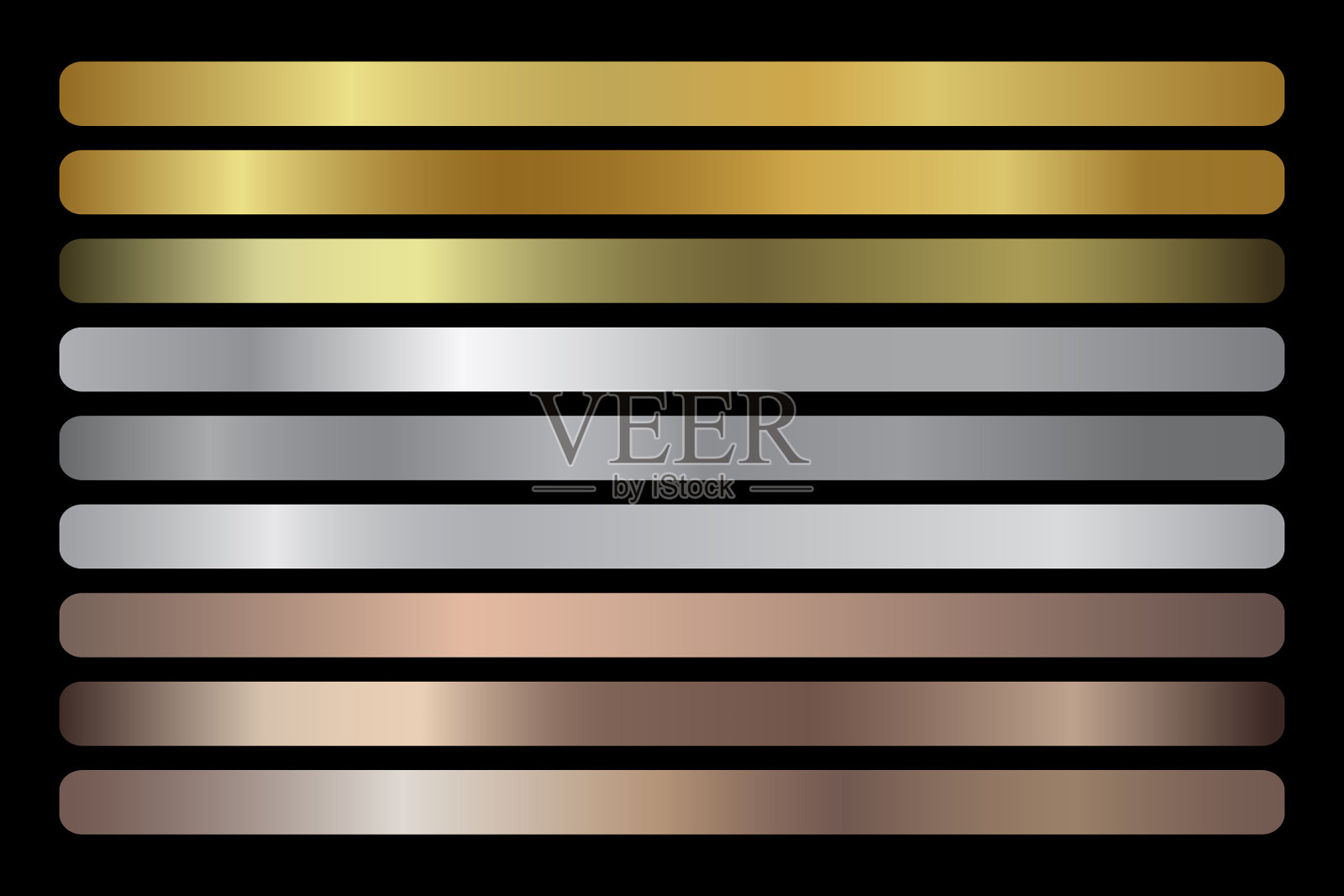 金，银，青铜梯度集插画图片素材