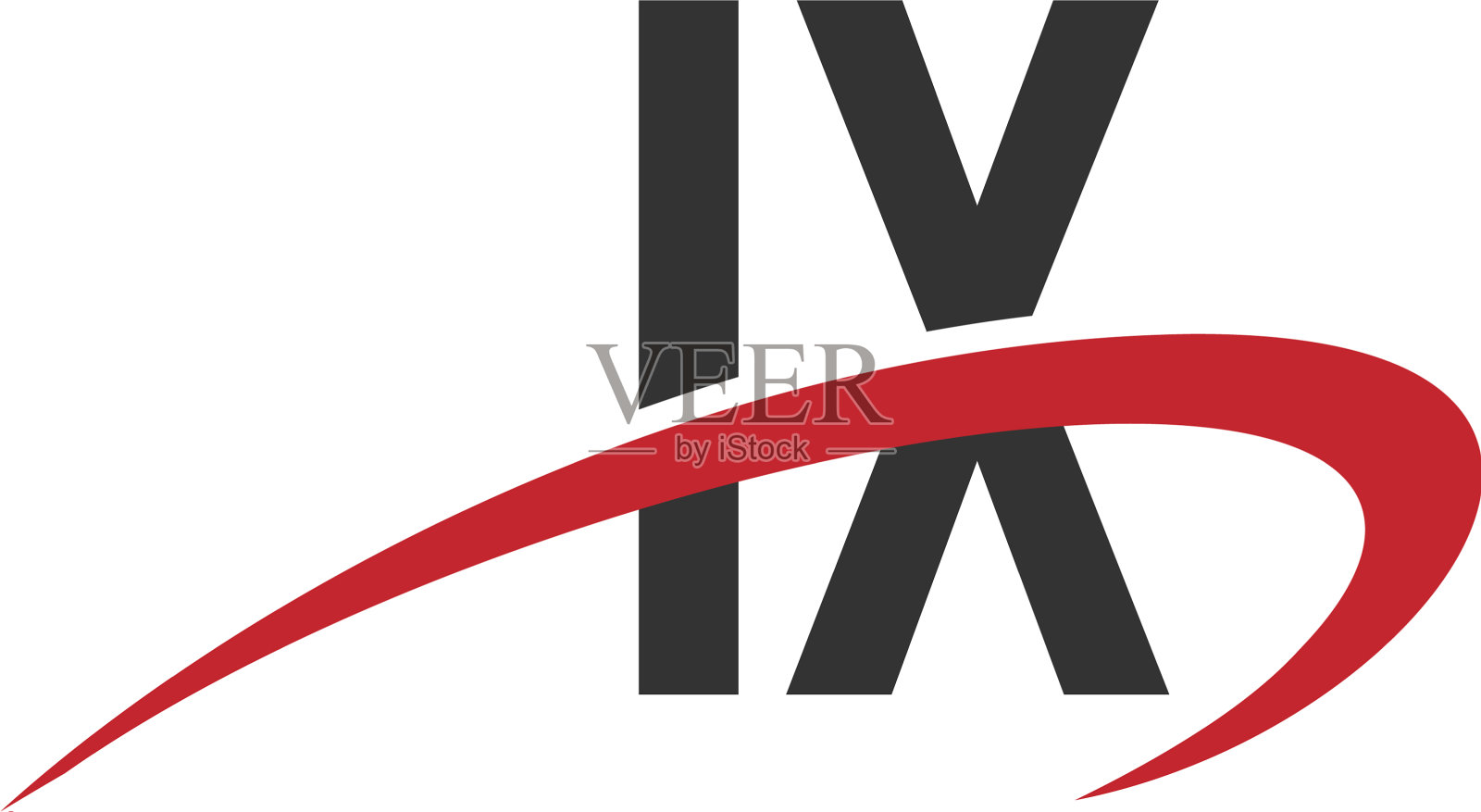 首字母ix连接swoosh组合标志插画图片素材