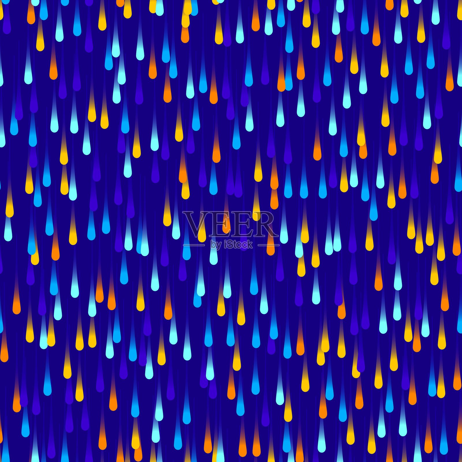 霓虹色滴在深蓝色的背景插画图片素材