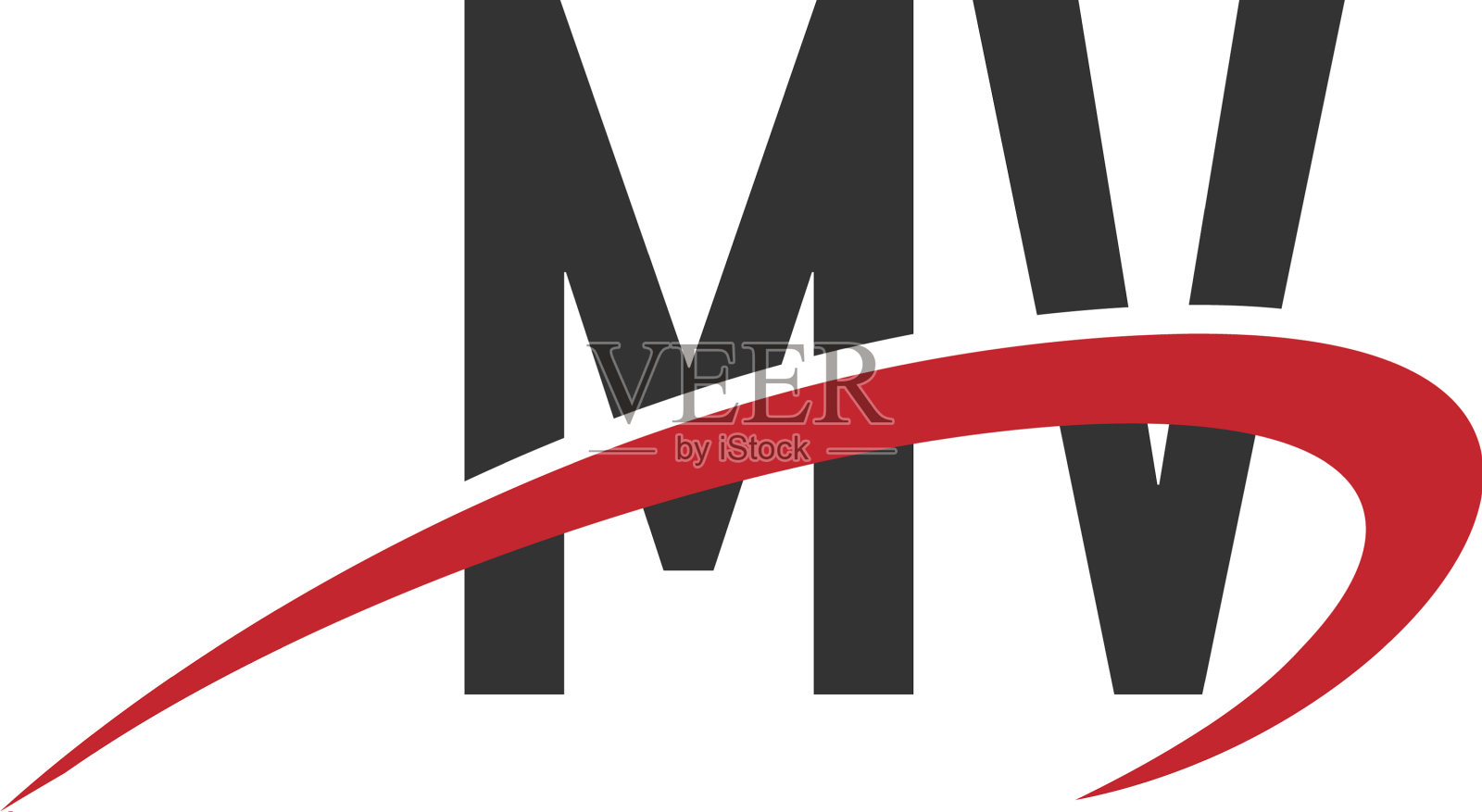 首字母mv链接swoosh字母组合标志插画图片素材