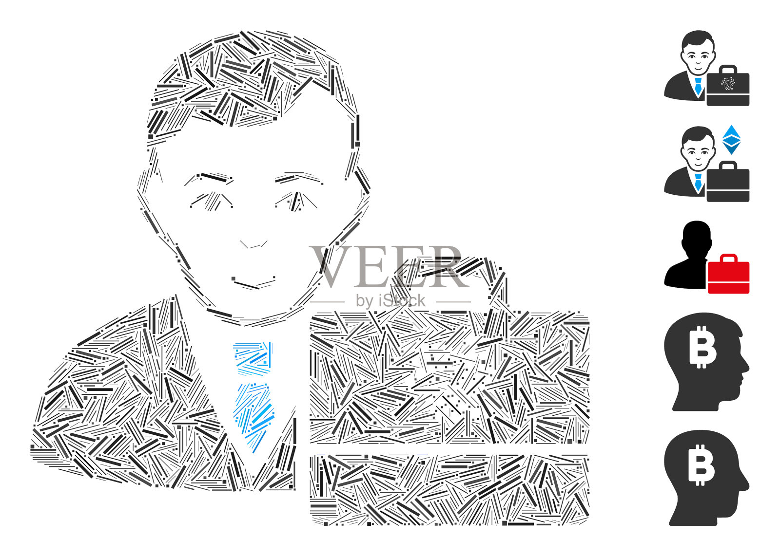 线拼贴iota会计图标插画图片素材