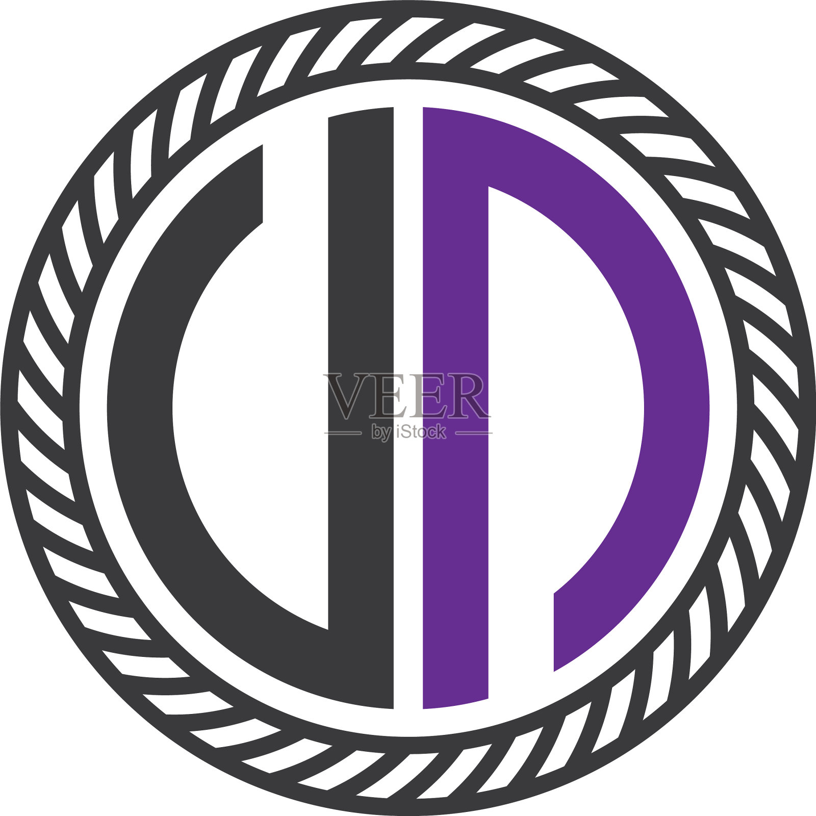 首字母vn圆形图案简单插画图片素材