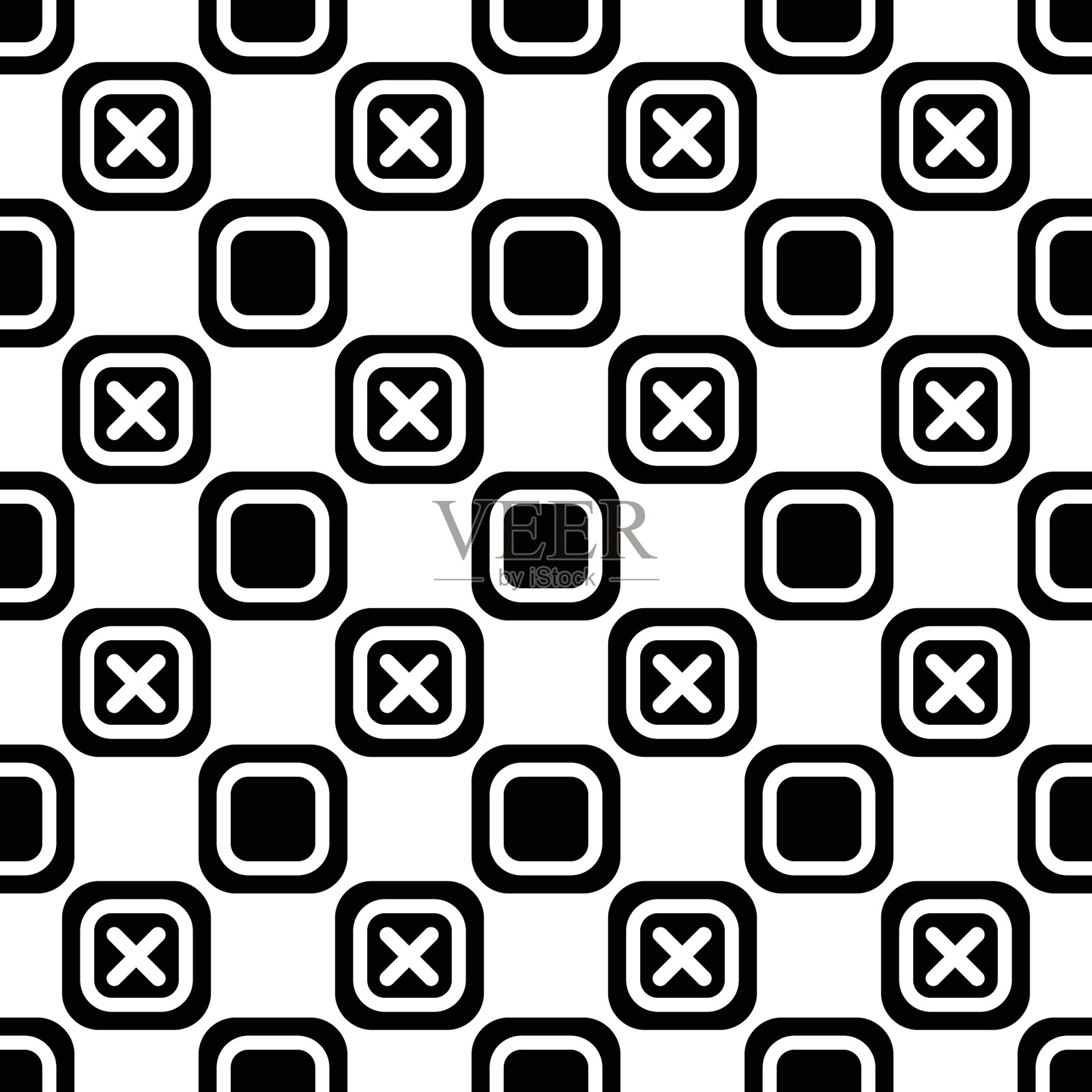 黑白几何图案无缝拼接插画图片素材